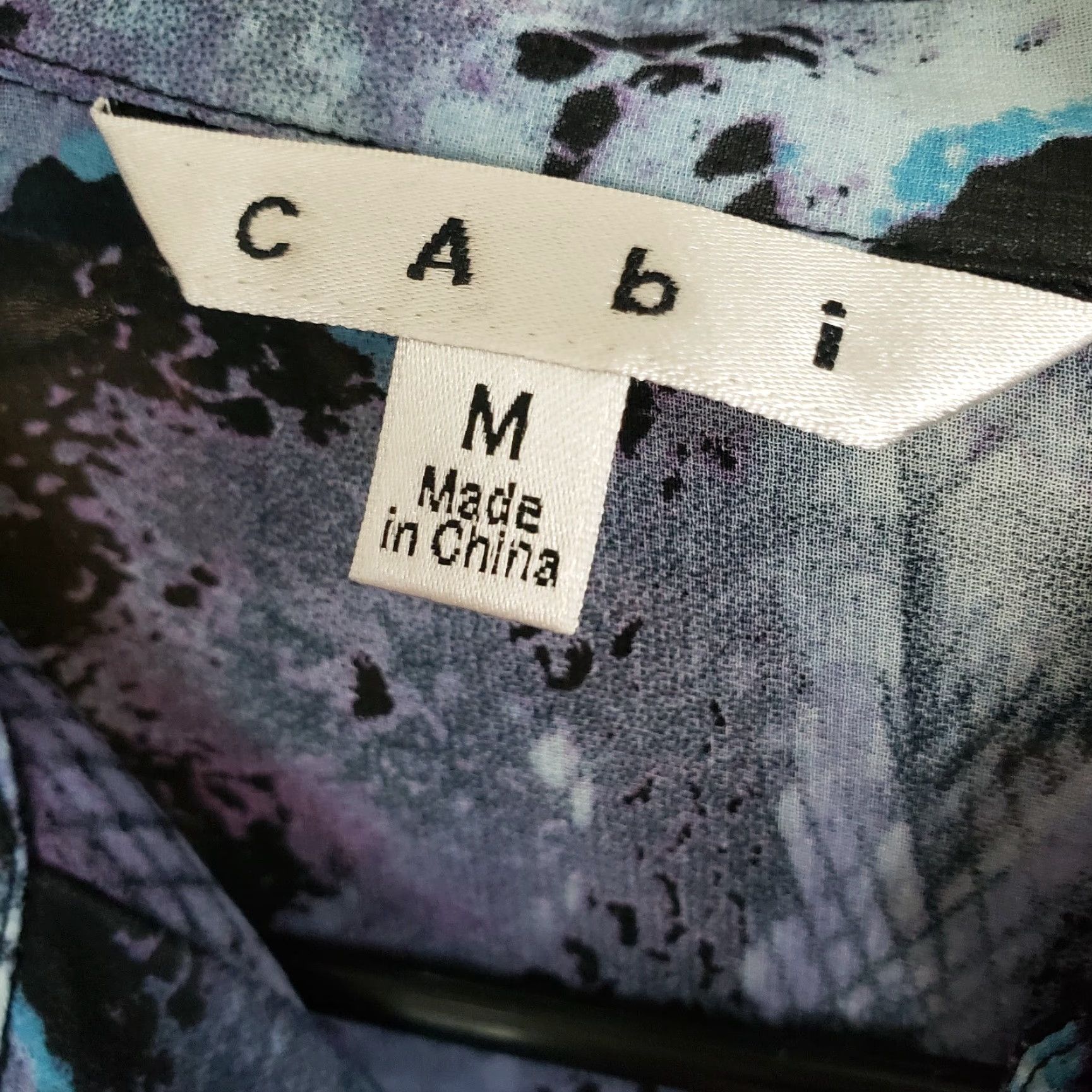 Vintage CAbi 609 Womens Python Print Blouse Sz M Blue Black Semi Sheer Button Front Shirts Womens Size M / US 6-8 / IT 42-44 - 5 Thumbnail
