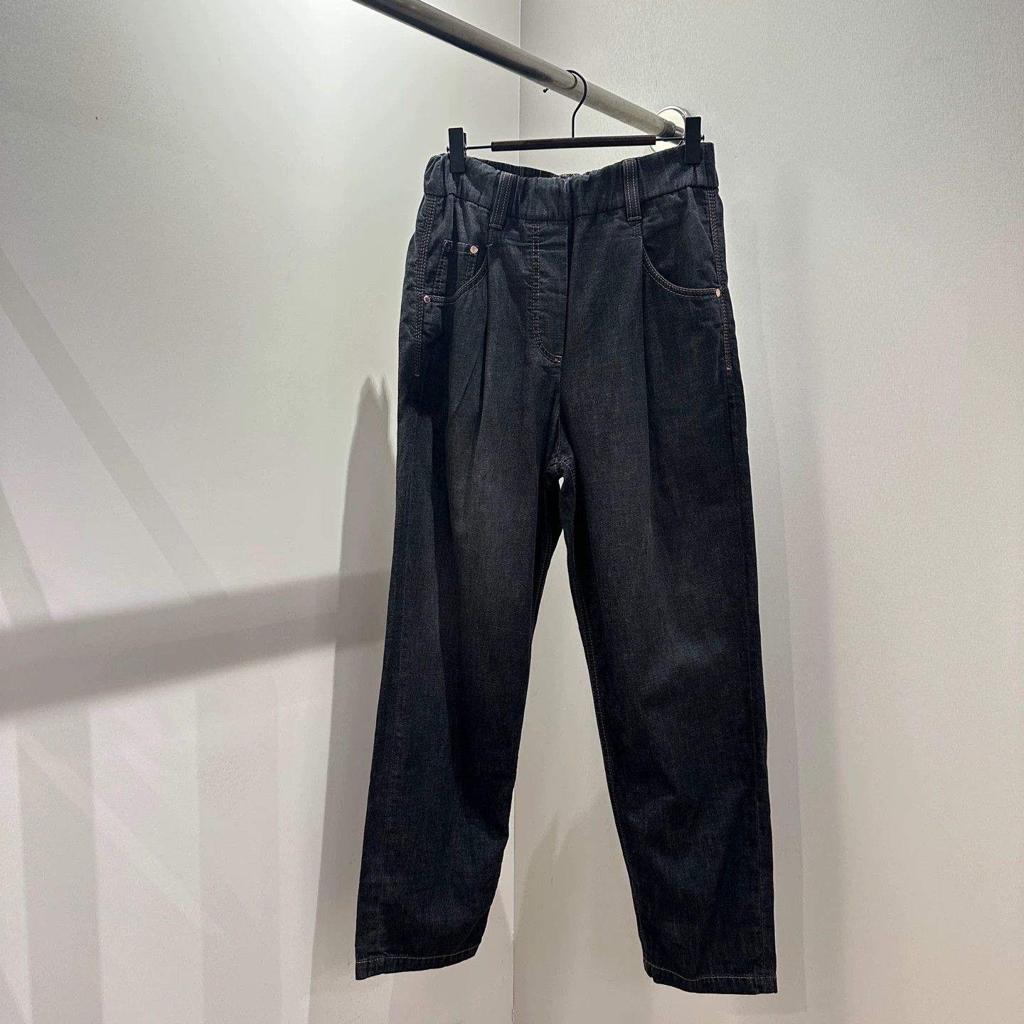 Brunello Cucinelli Brunello Cucinelli Beaded Elastic Waist Cotton Jeans 36 Size 25" / US 0 / IT 36 - 1 Thumbnail