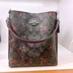 Coach CE611 Mollie Bucket Bag In Signature Canvas With Heart Cherry