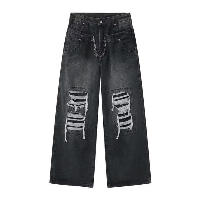 Streetwear Baggy Distressed Denim Jeans | Grailed