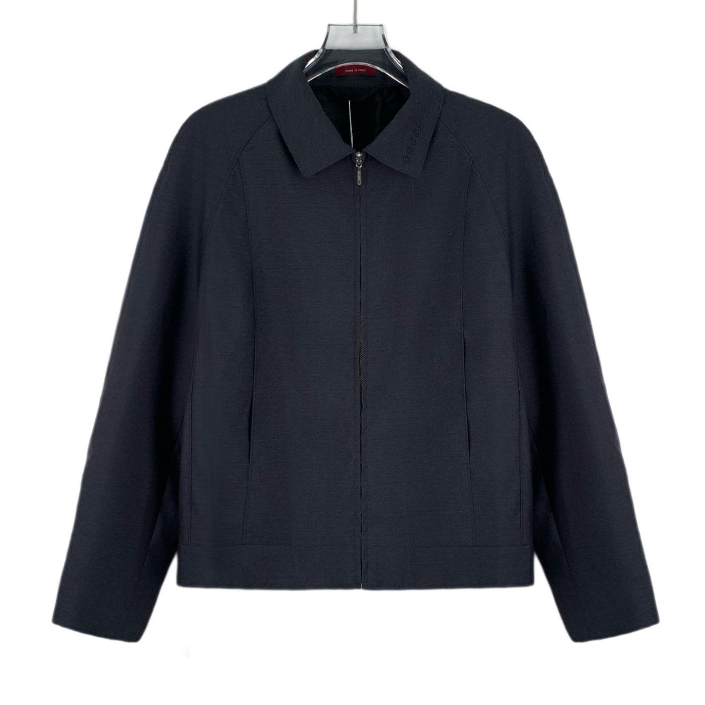Gucci Gucci Logo Wool Jacket Dark Grey (40) Size US XXS / EU 40 - 1 Thumbnail
