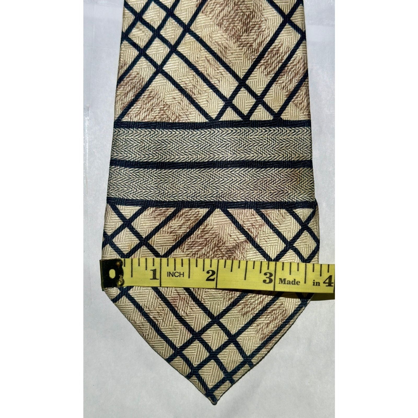 Other Vtg Silk Ties Bruno Rossi Italy Bardelli Roma Lattice Retro Size ONE SIZE - 7 Thumbnail