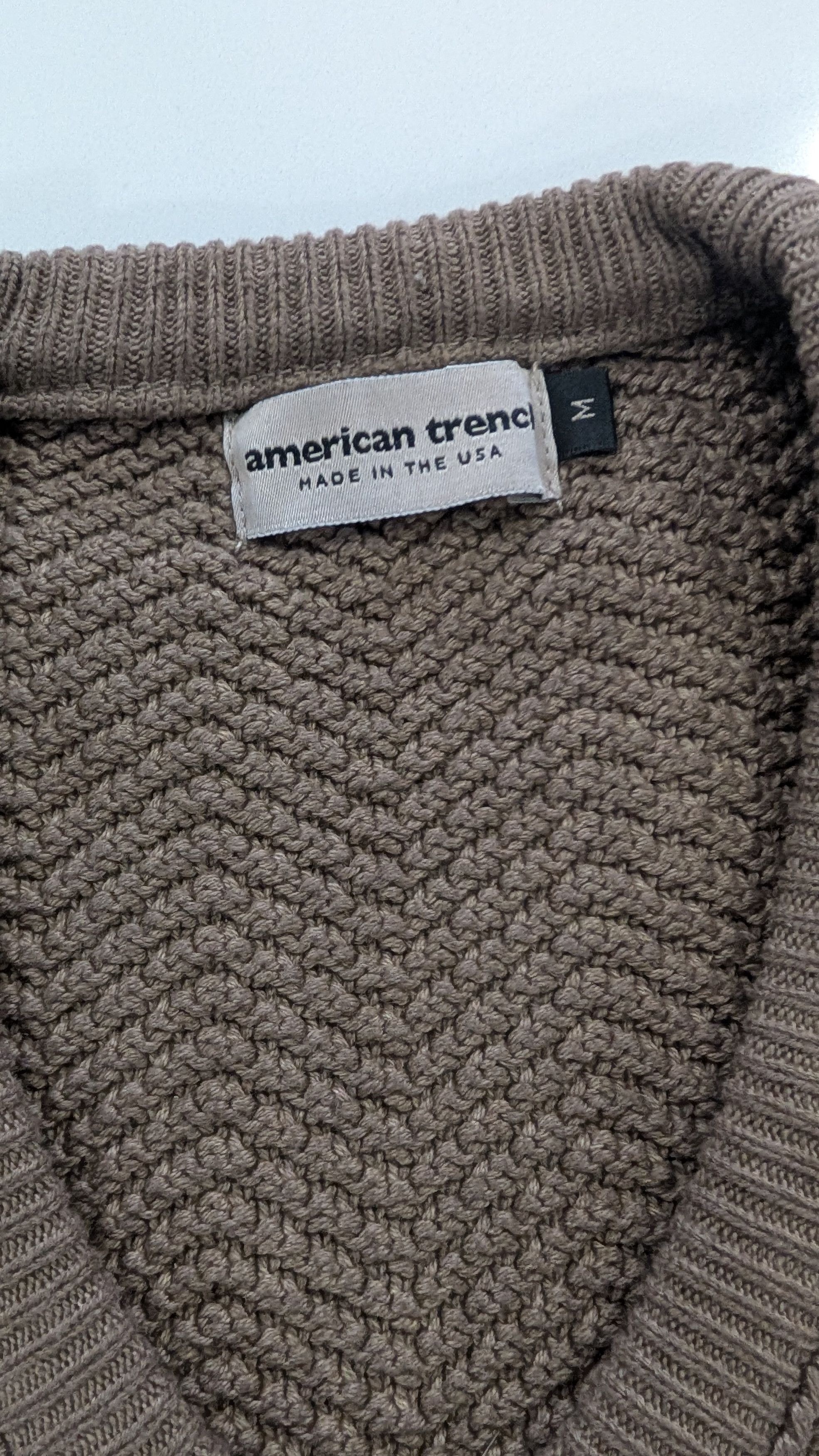 American Trench American Trench V-Neck Sweater Herringbone Knit Size US M / EU 48-50 / 2 - 6 Thumbnail