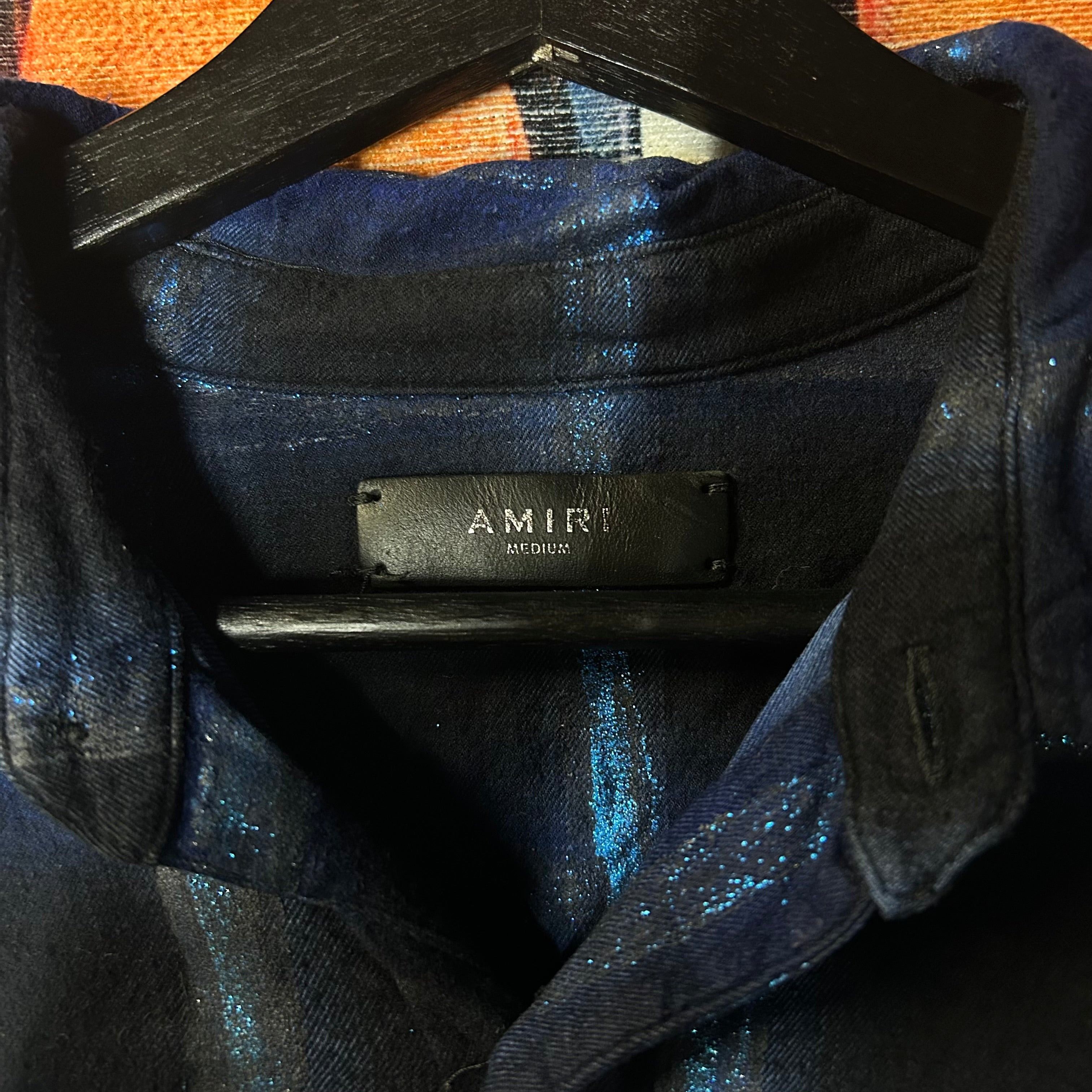Amiri Amiri Glittered Plaid Button Up Long Sleeve Shirt Size M Size US M / EU 48-50 / 2 - 3 Thumbnail