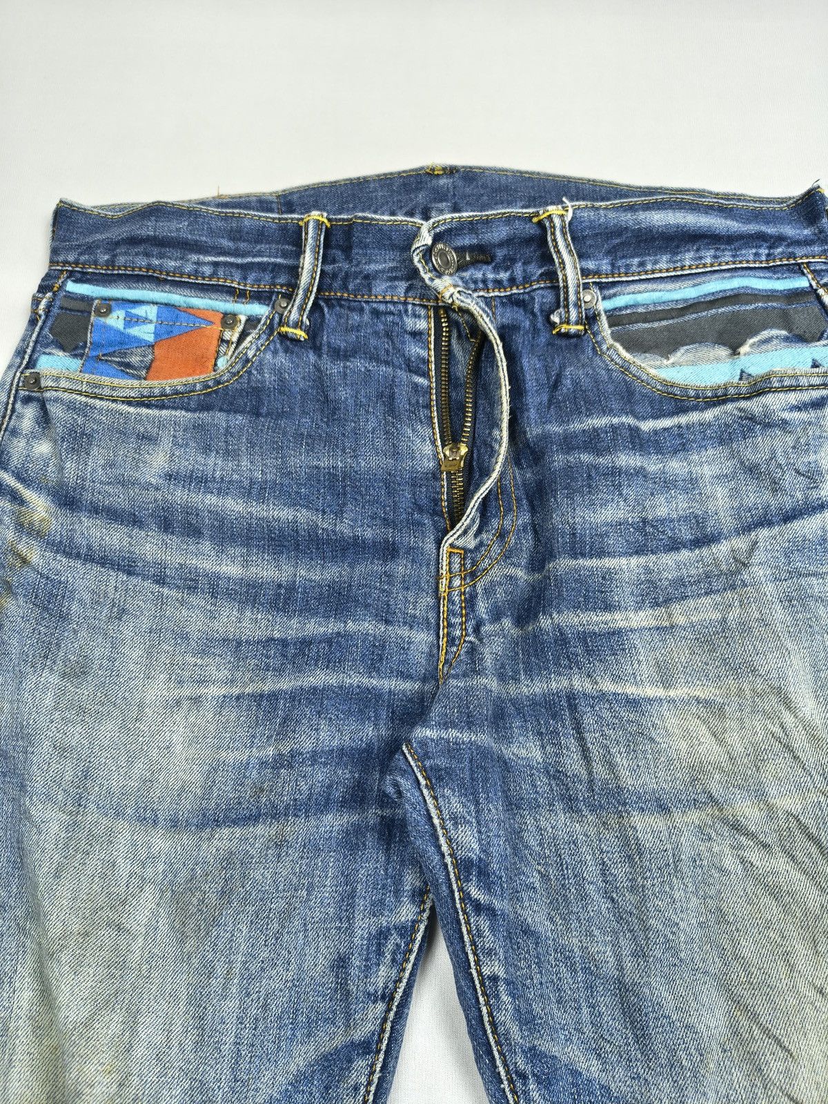 Levi's Levi’s 501 Embroidered Distressed Denim Kapital style (057) Size US 32 / EU 48 - 2 Thumbnail
