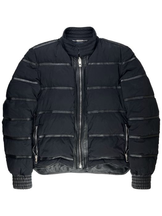 Leather goose down bomber jacket sales
