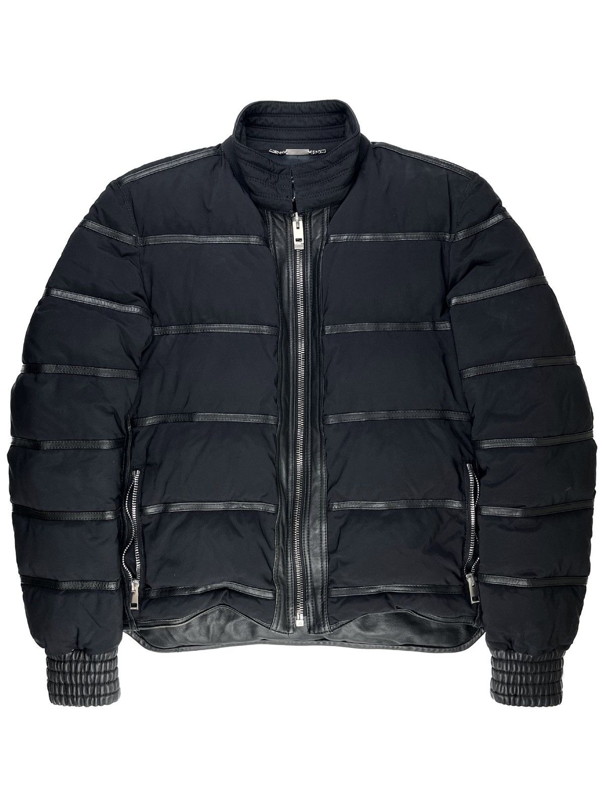 image of Aw04 Dior Homme Votc Leather Goose Down Bomber Jacket in Black, Men's (Size Small)