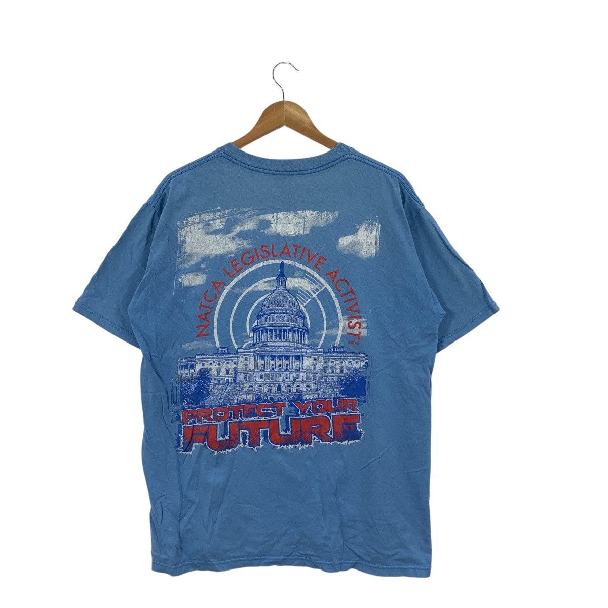 Vintage Vintage NATCA Protect Your Future Tee Shirt Top Backhit Size US L / EU 52-54 / 3 - 1 Thumbnail