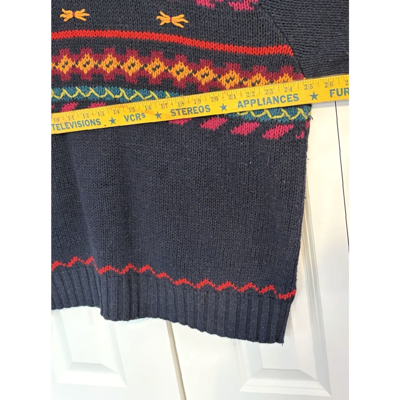 Vintage VTG Whitefish Bay Knit Sweater Women's 24W Blue Crew Neck Long Sleeve Raglan Acrylic Knit Pullover Size 4XL / US 24-26 - 3 Thumbnail