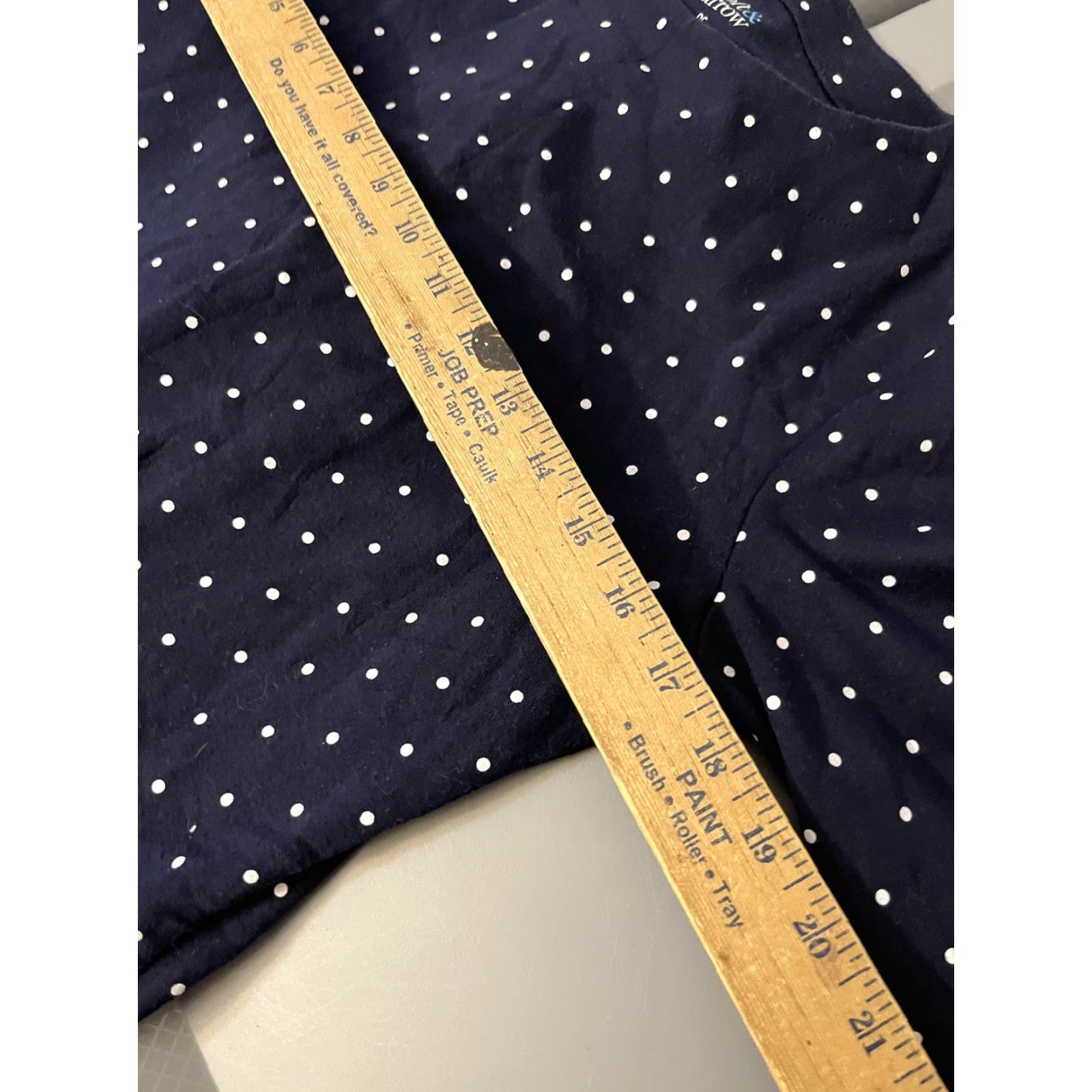 Croft & Barrow WOMEN Croft & Barrow Top NAVY BLUE WHITE POLKA DOT Long Sleeve PS Size S / US 4 / IT 40 - 5 Thumbnail