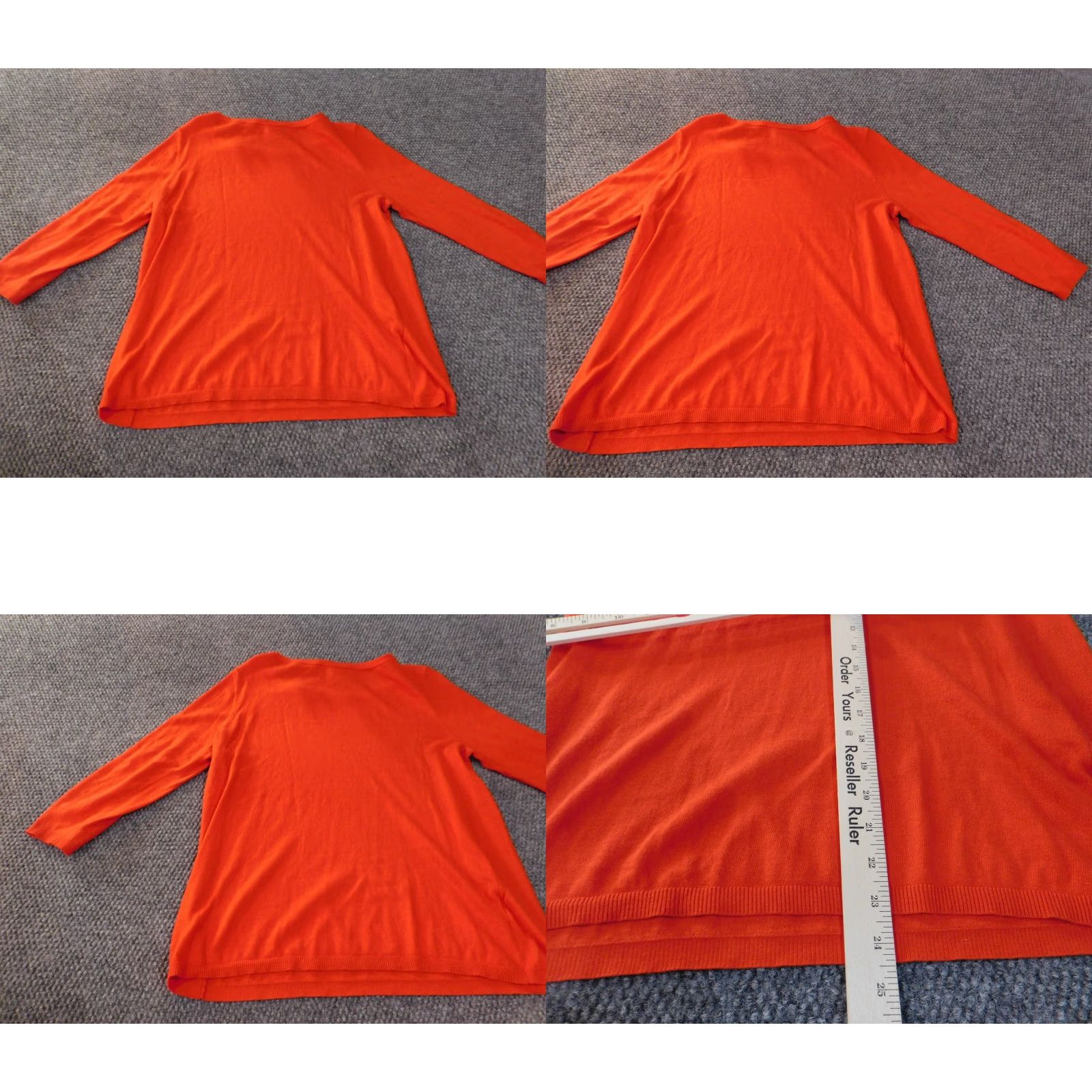Loft LOFT Sweater Pullover Medium Orange Womens Cable Knit Stretch Crew Neck Casual Knit Pattern Regular Cotton Nylon Rayon Size M / US 6-8 / IT 42-44 - 8 Thumbnail