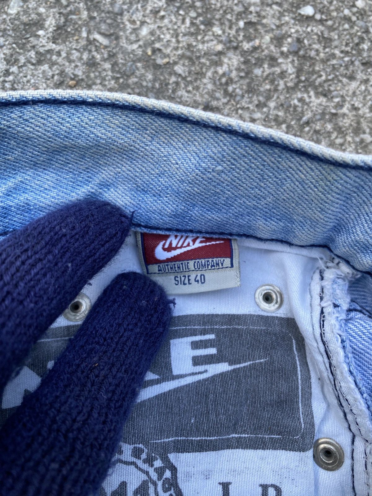 Nike × Vintage 1990s - Nike Light Wash Jeans Wear Size US 31 - 20 Thumbnail