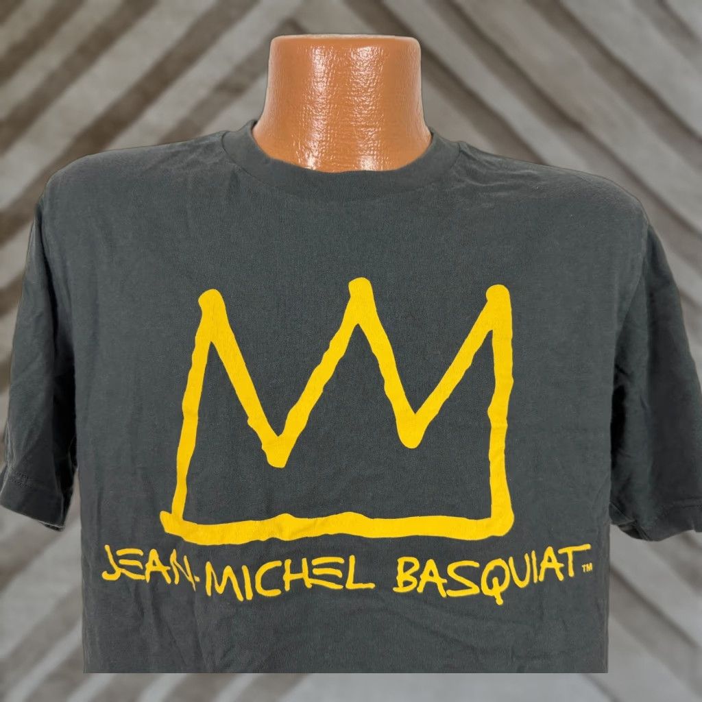 Uniqlo VINTAGE Jean-Michel Basquiat Shirt Medium Crown Pop Art Warhol Dark Slate Gray UNIQLO Size US M / EU 48-50 / 2 - 1 Thumbnail
