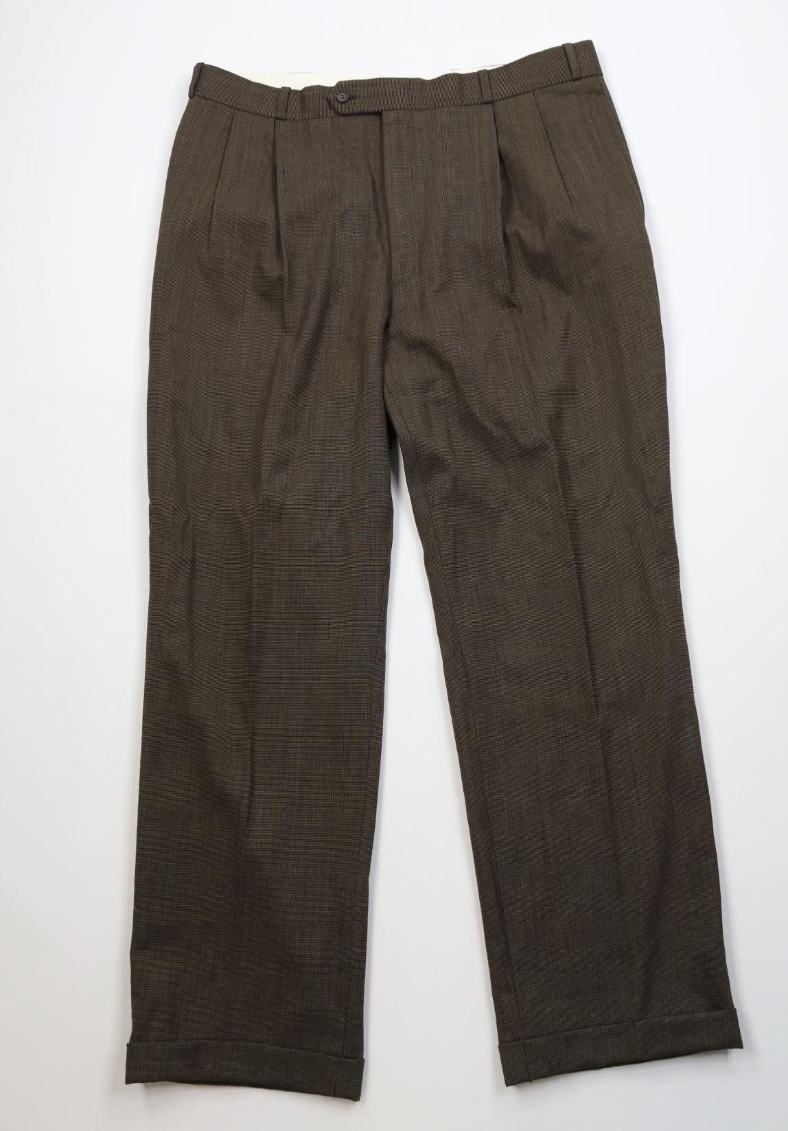 Vintage Vintage 90s Streetwear Pleated Wide Leg Chino Pants Brown Size US 38 / EU 54 - 1 Thumbnail