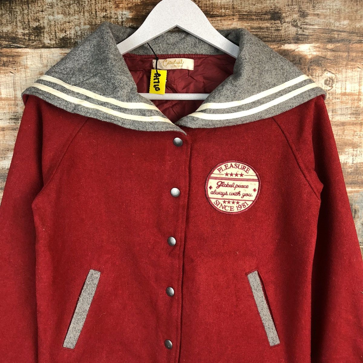 Japanese Brand Cate D Lard Red Bombers varsity Jacket #A1760 Size S / US 4 / IT 40 - 5 Thumbnail