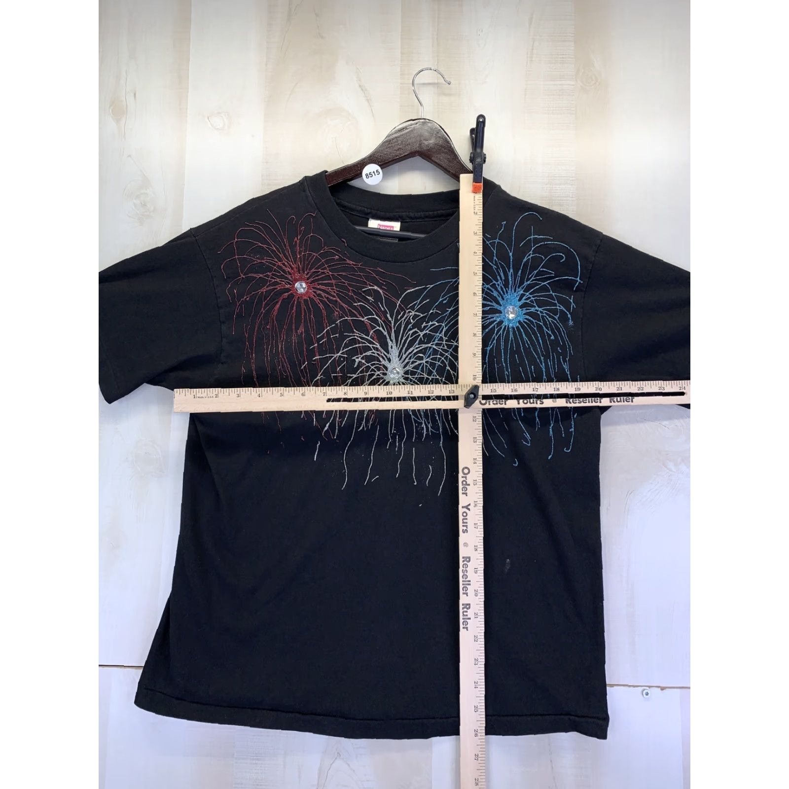 Hanes VINTAGE Hanes Her Way Gel Art Womens T Shirt Medium-8515 Black 1990s Cotton Short Sleeve Mens Womens Girls Boys? Size M / US 6-8 / IT 42-44 - 2 Thumbnail