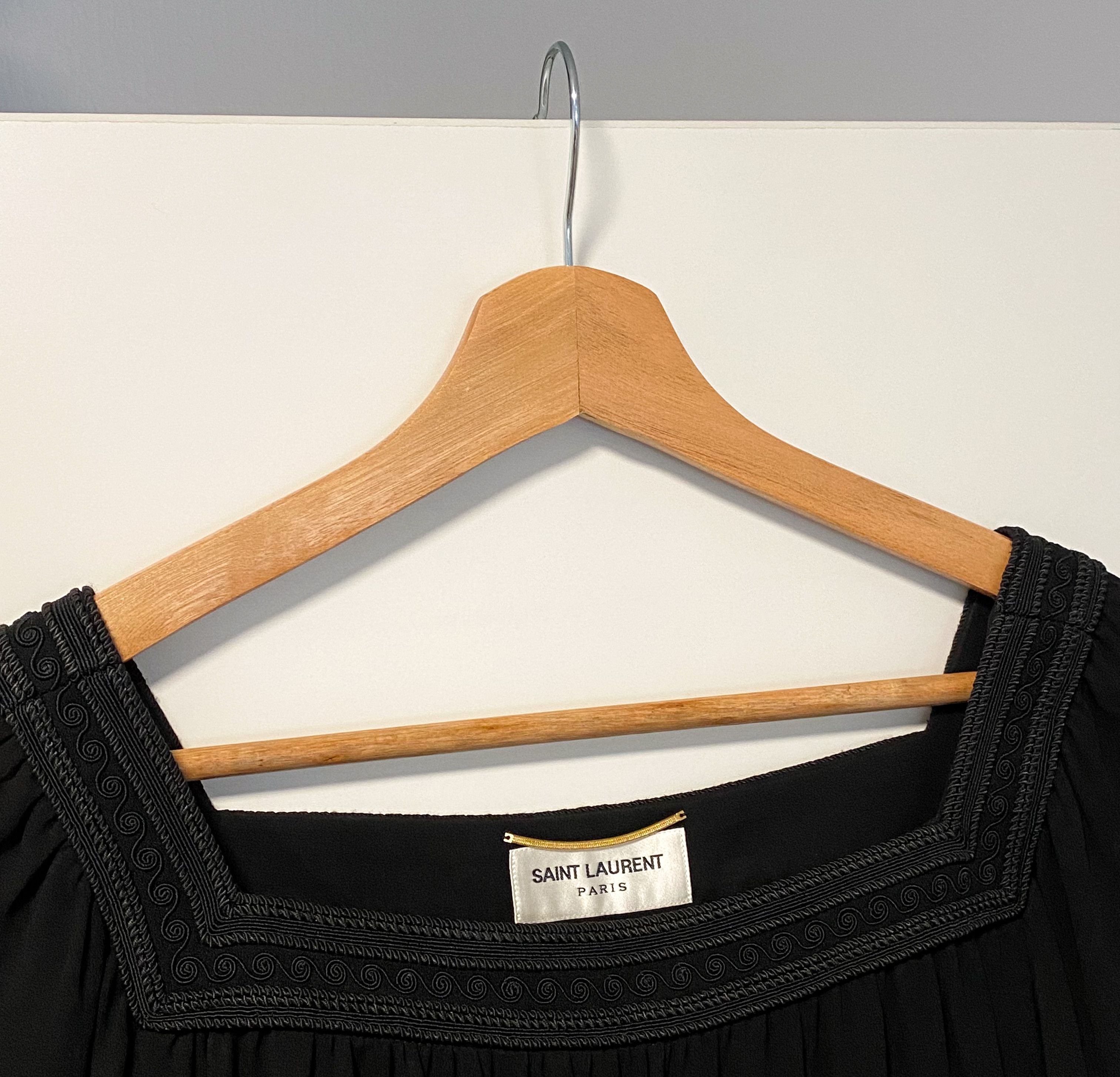 Saint Laurent Paris SAINT LAURENT 3690$ Embroidered Dress In Black Silk Crepe Size S / US 4 / IT 40 - 22 Thumbnail