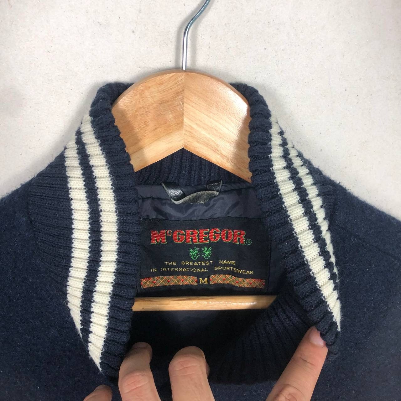 McGregor × Vintage Vintage 90s McGregor Wool Leather Varsity Stadium Jacket Size US M / EU 48-50 / 2 - 6 Thumbnail