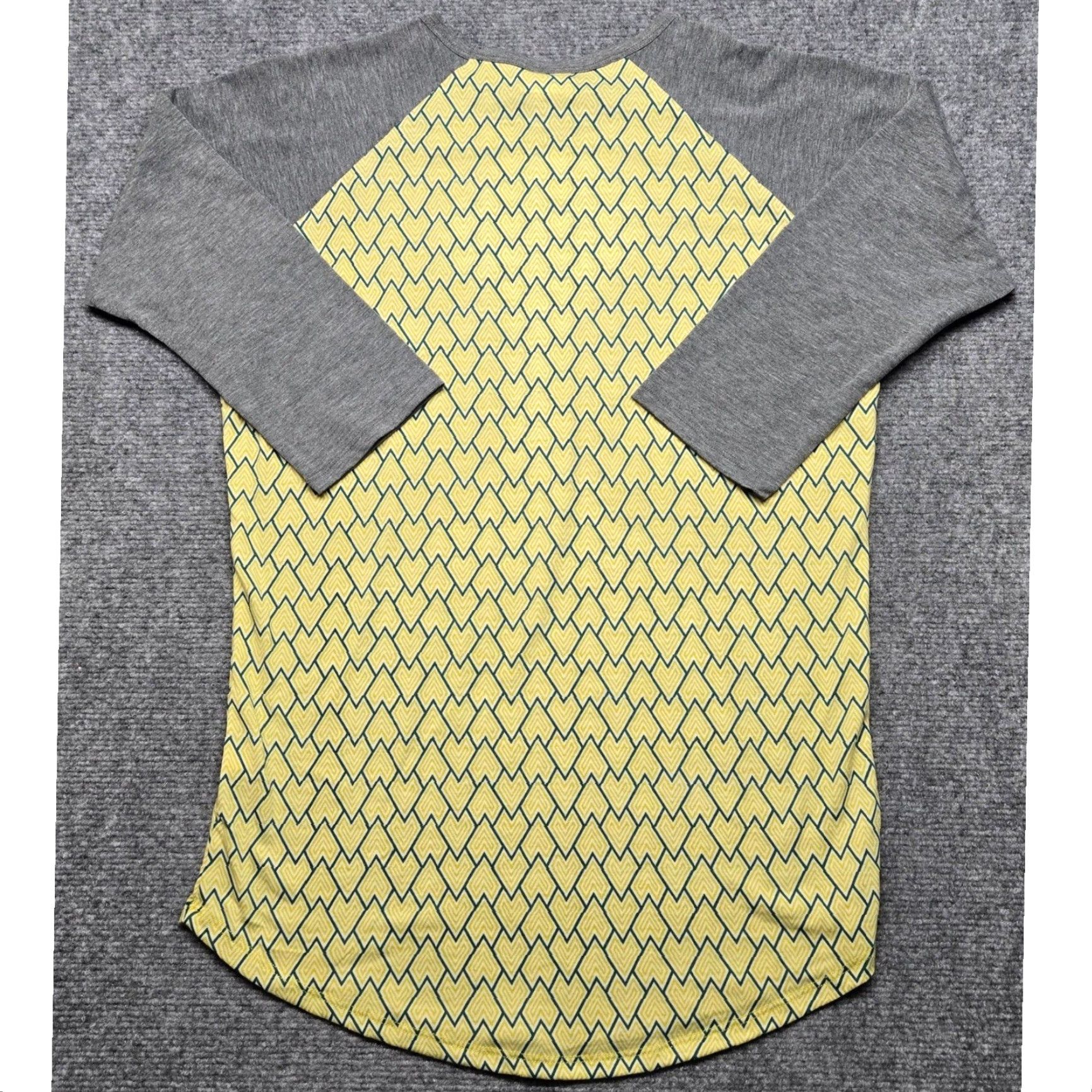 Vintage VINTAGE LuLaRoe Randy T-Shirt Womens S Yellow Gray Geometric Print 3/4 Sleeve Stretch Size S / US 4 / IT 40 - 4 Thumbnail