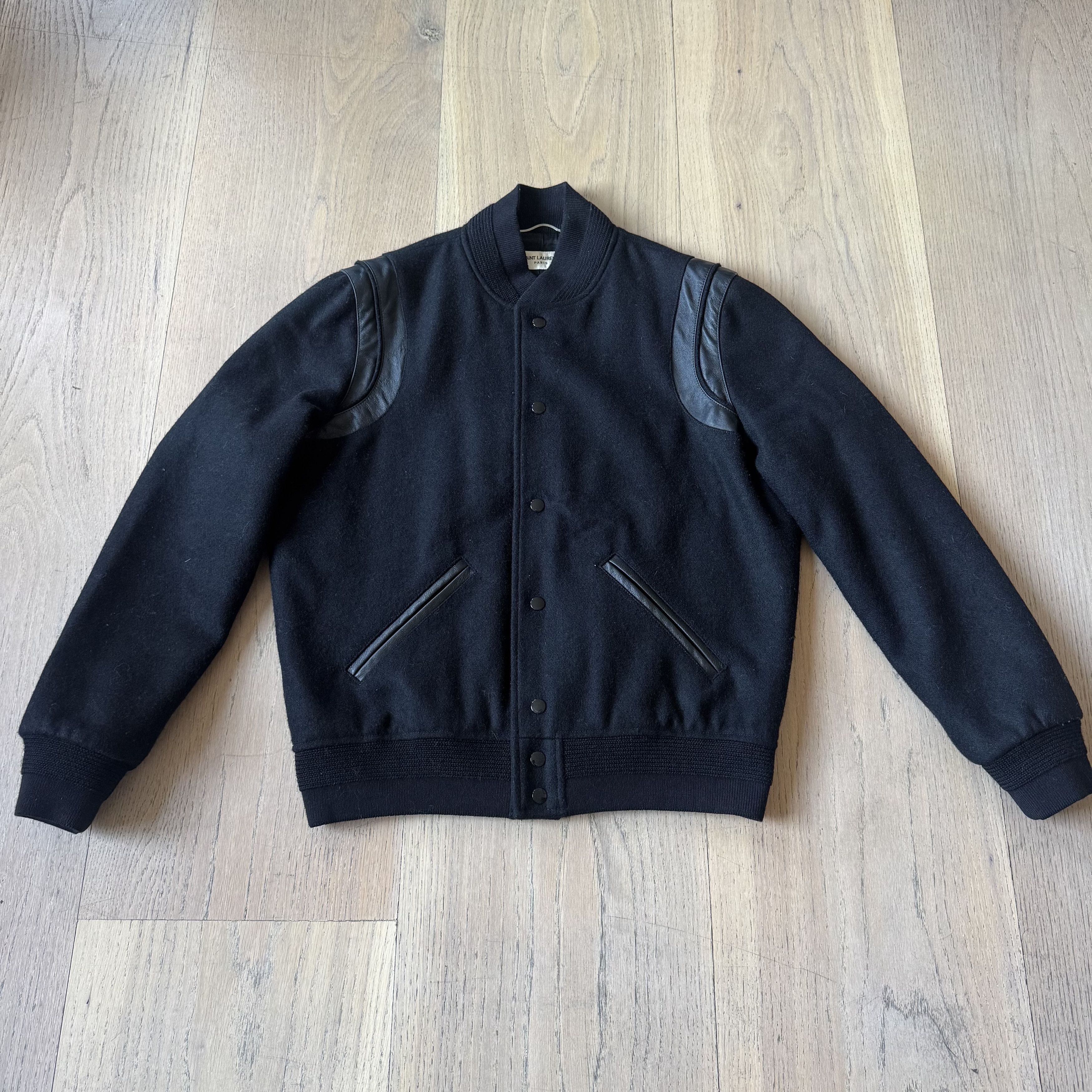 Saint Laurent Paris Saint Laurent Paris - Teddy Bomber Jacket - Black / Black Size US M / EU 48-50 / 2 - 1 Thumbnail