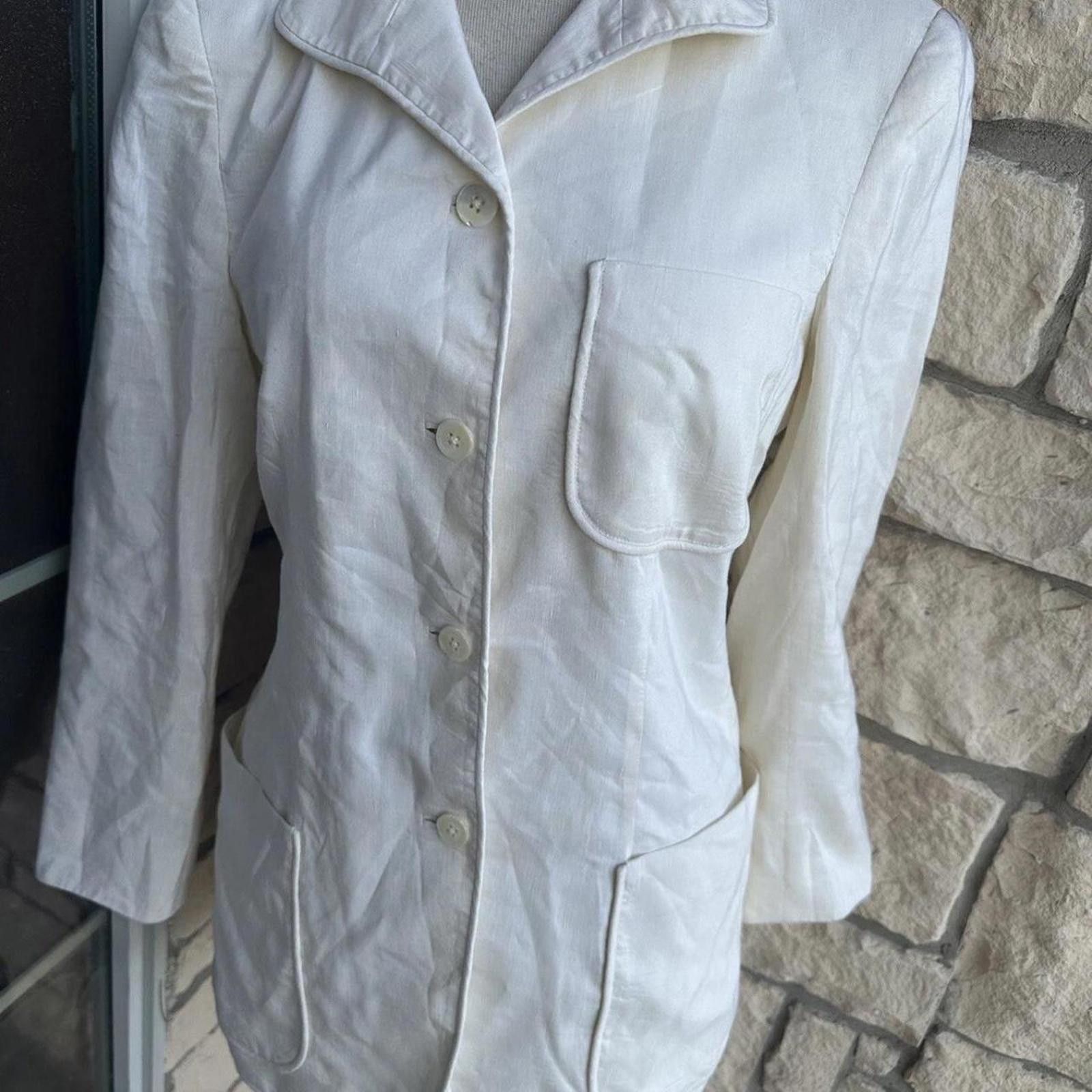 DKNY Vintage 1980s DKNY silk linen jacket 4 Size S / US 4 / IT 40 - 1 Thumbnail