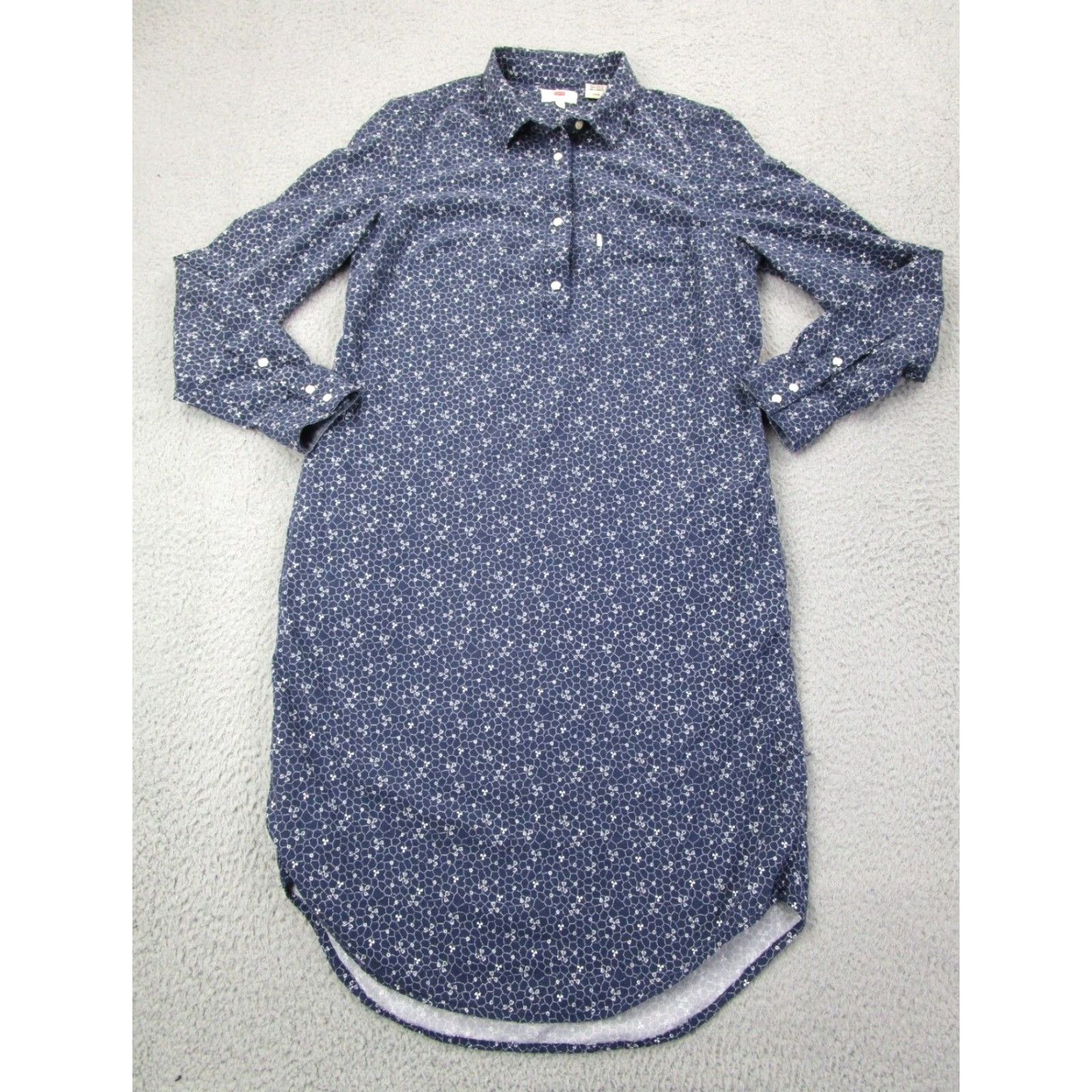 Levi's Levi's Dress Womens S Pearl Snap Blue Floral Western Cottagecore Prairie Boho Shirt Dress Womens Size S / US 4 / IT 40 - 2 Thumbnail