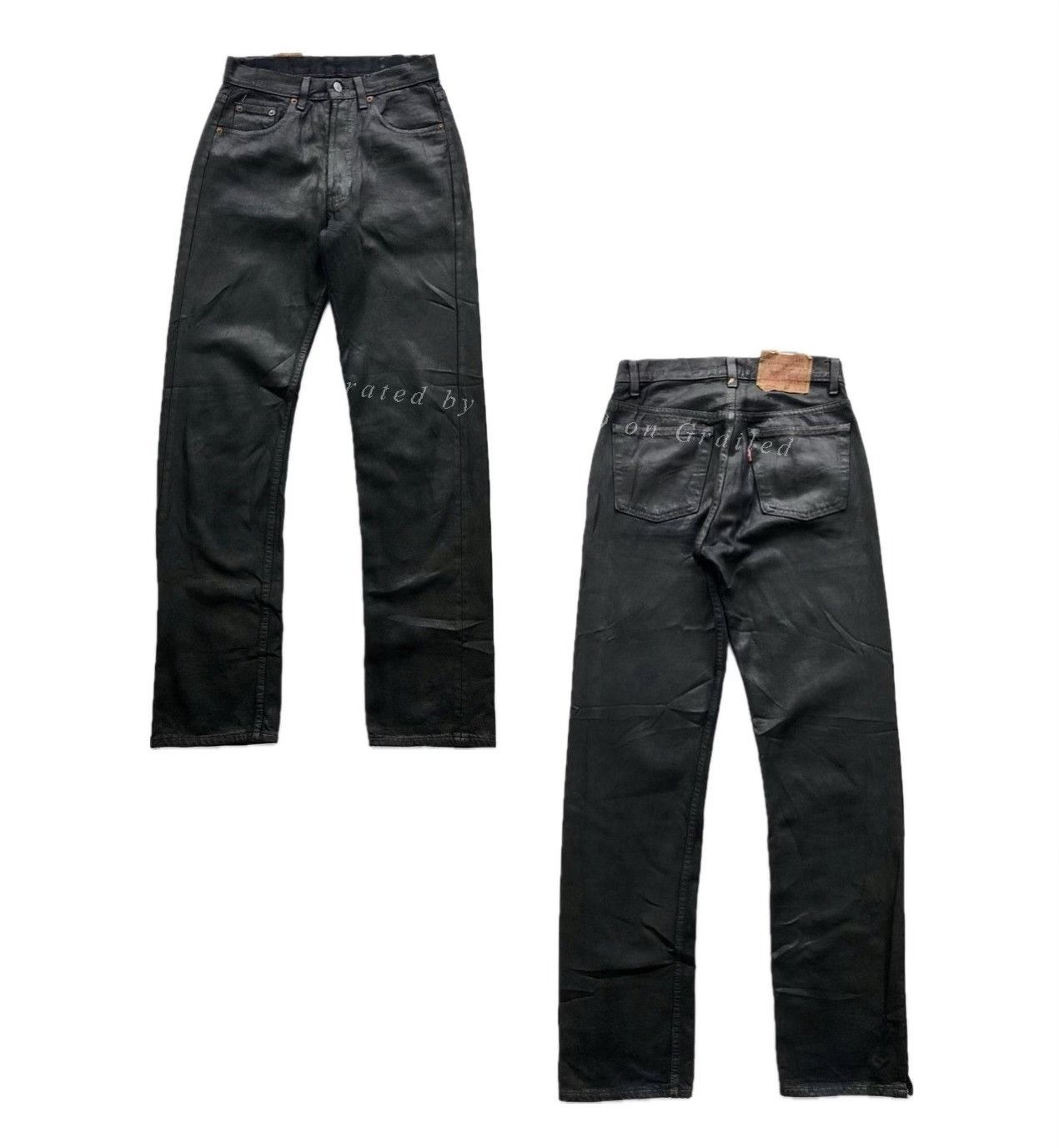 Levi's Vintage 1990s Levi's 501xx Black Coated Jeans Size US 26 / EU 42 - 1 Thumbnail