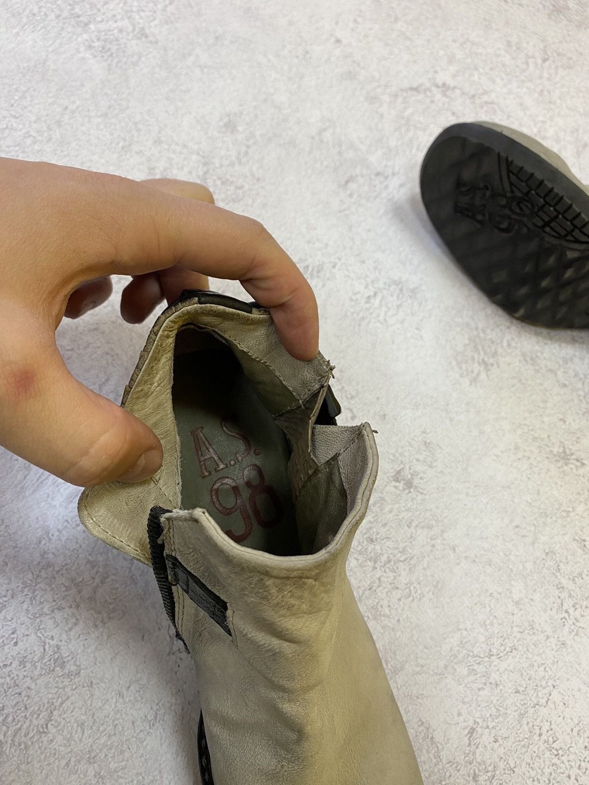 A.S.98 Womens A.S. 98 Distressed Grey Leather Shoes Size 38 Size US 8 / IT 38 - 9 Thumbnail