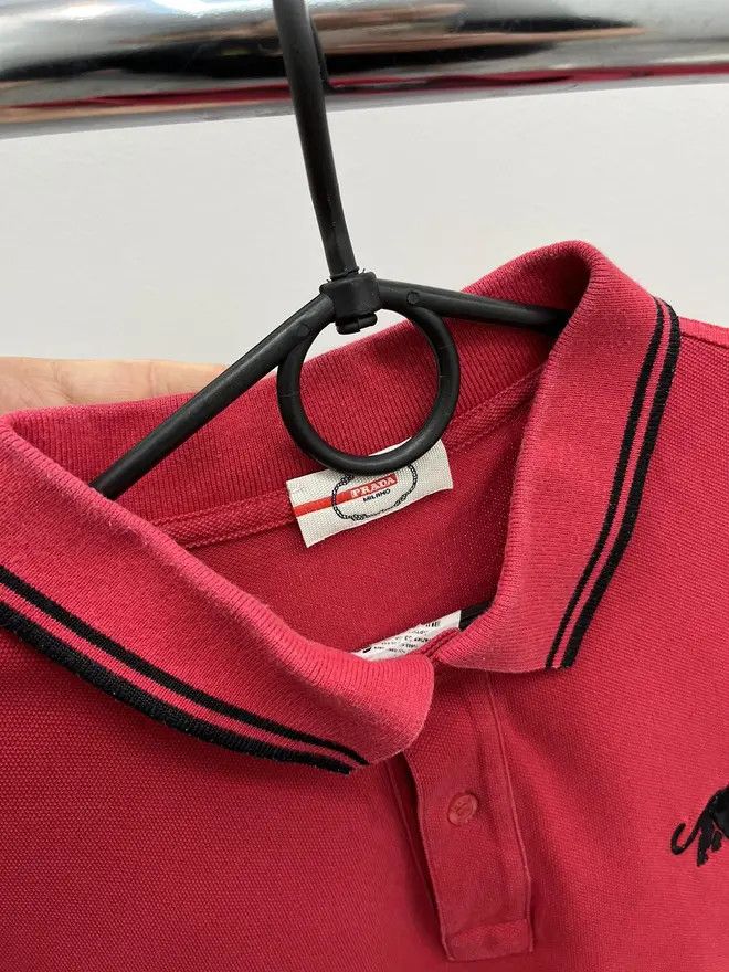 Prada Prada panther red polo shirt Size US L / EU 52-54 / 3 - 5 Thumbnail