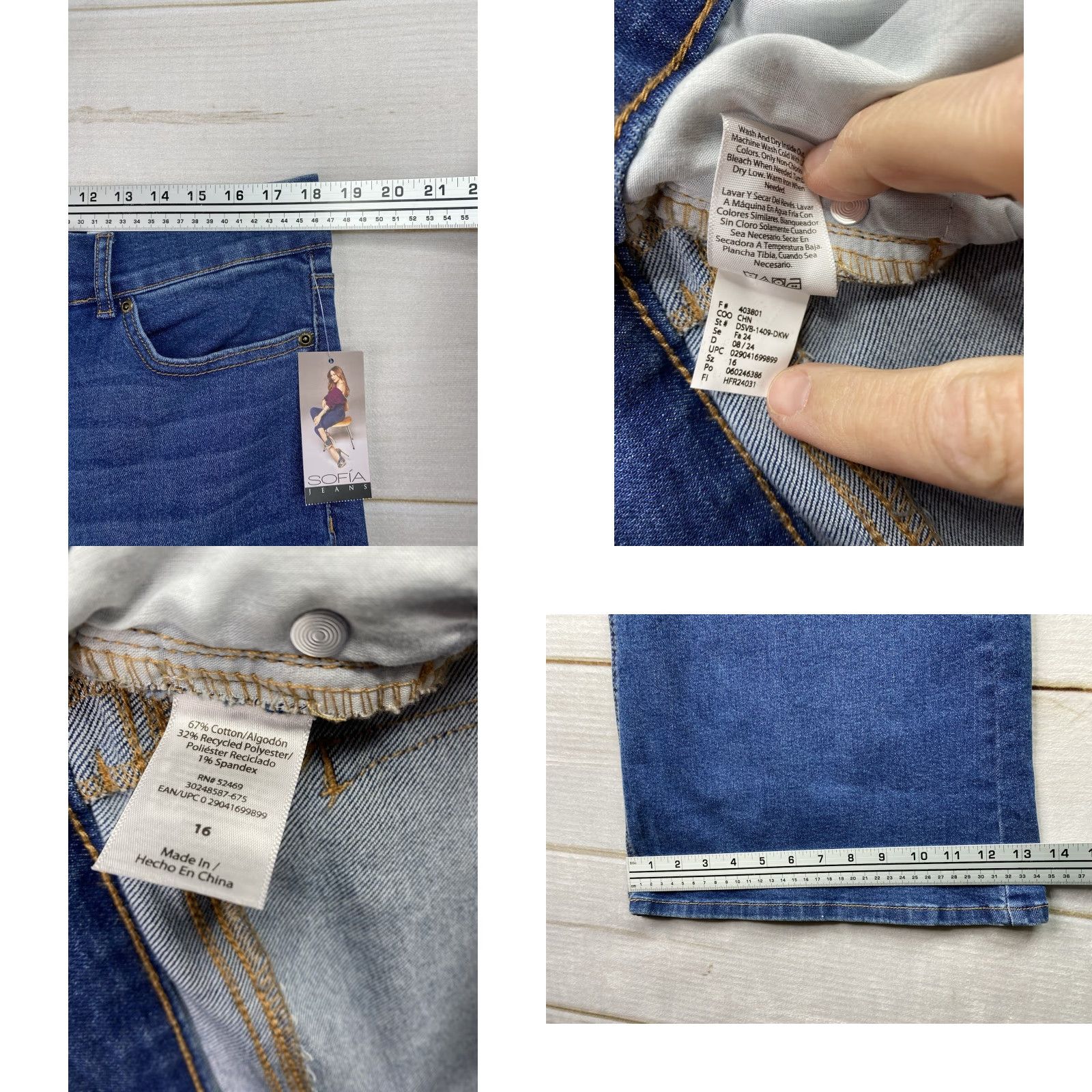 Vintage Sofia Vergara Sofia Jeans 16 Margot Wide-Leg High Rise Waist Distressed NWT Jeans Womens Size 38" / US 16 / IT 52 - 8 Thumbnail