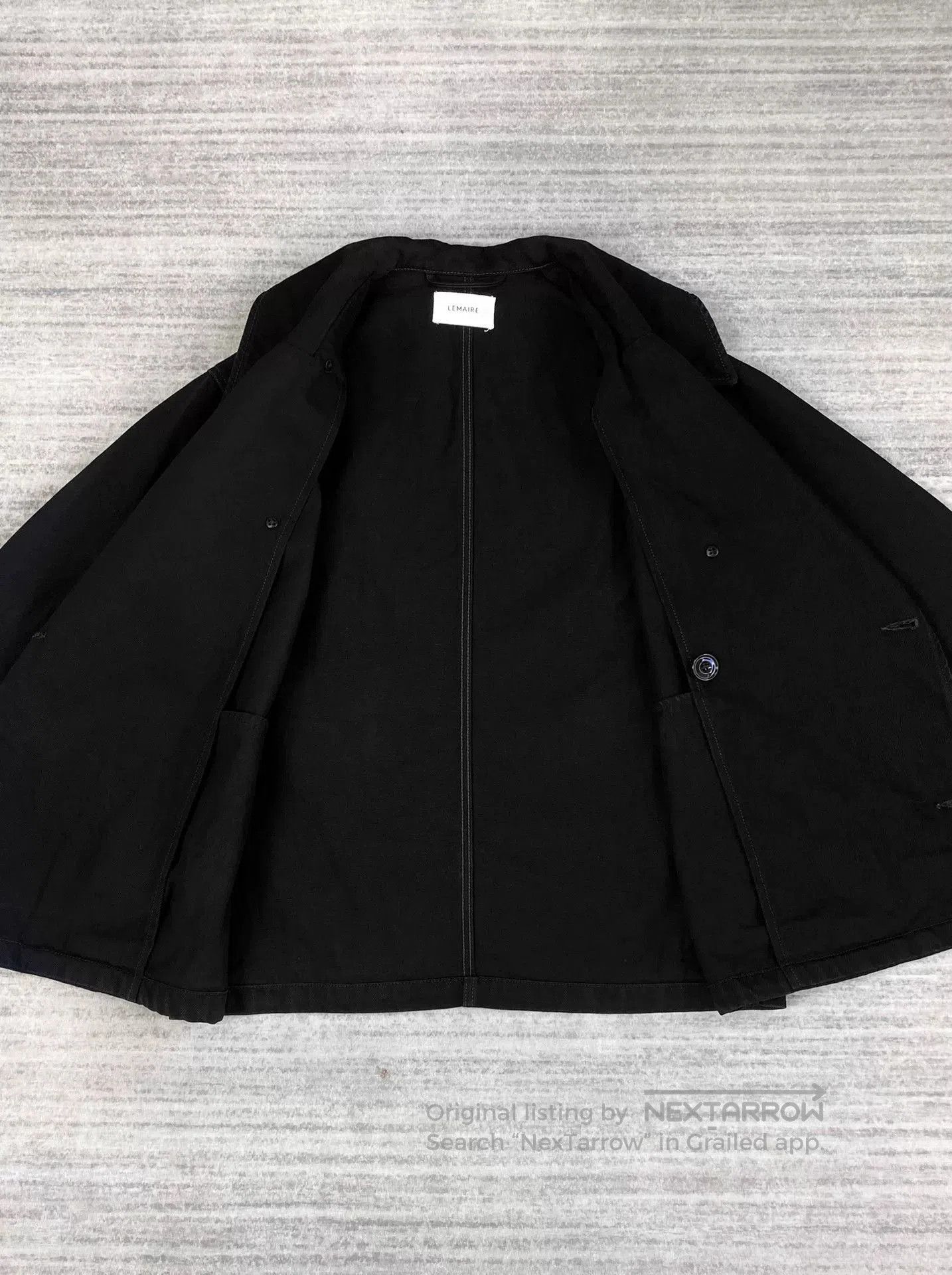 Lemaire black double-breasted jacket with collar. Size US XXS / EU 40 - 4 Thumbnail