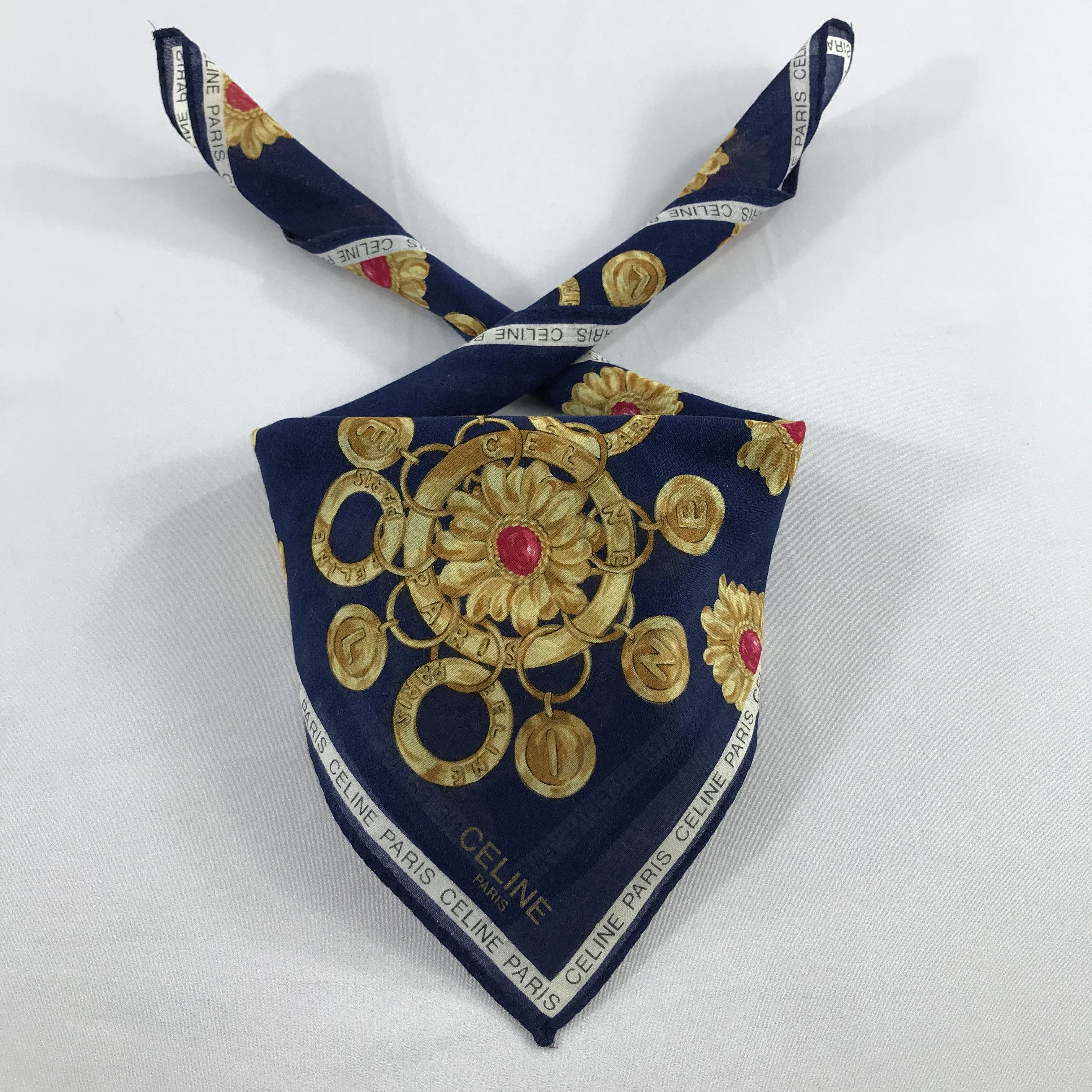 Celine × Vintage Celine Bandana / Handkerchief / Neckerchief - S2379 Size ONE SIZE - 3 Thumbnail