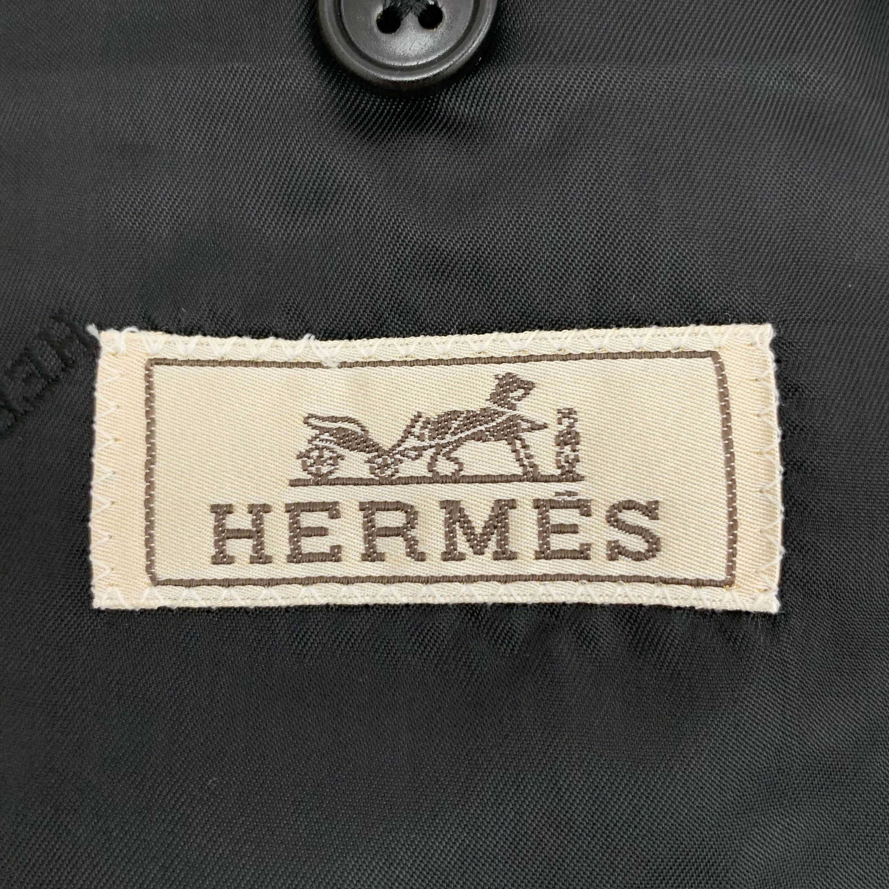 Hermes Hermes Dark Grey Wool Double-Breasted Blazer (Size 46) Size 40R - 2 Thumbnail