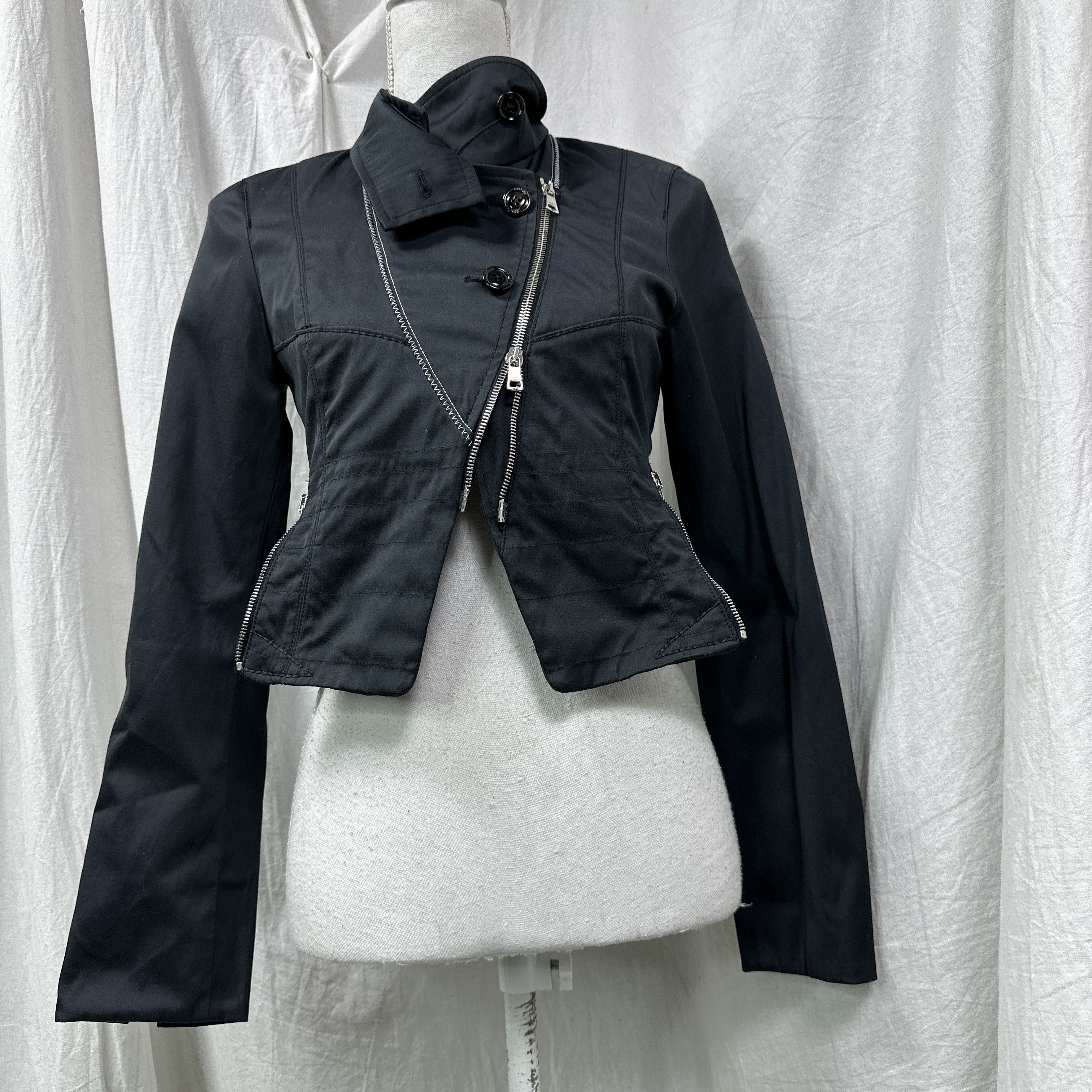 Vintage Vintage Marc Cain Multi Zip Asymmetrical Jacket Y2K Size S / US 4 / IT 40 - 3 Thumbnail
