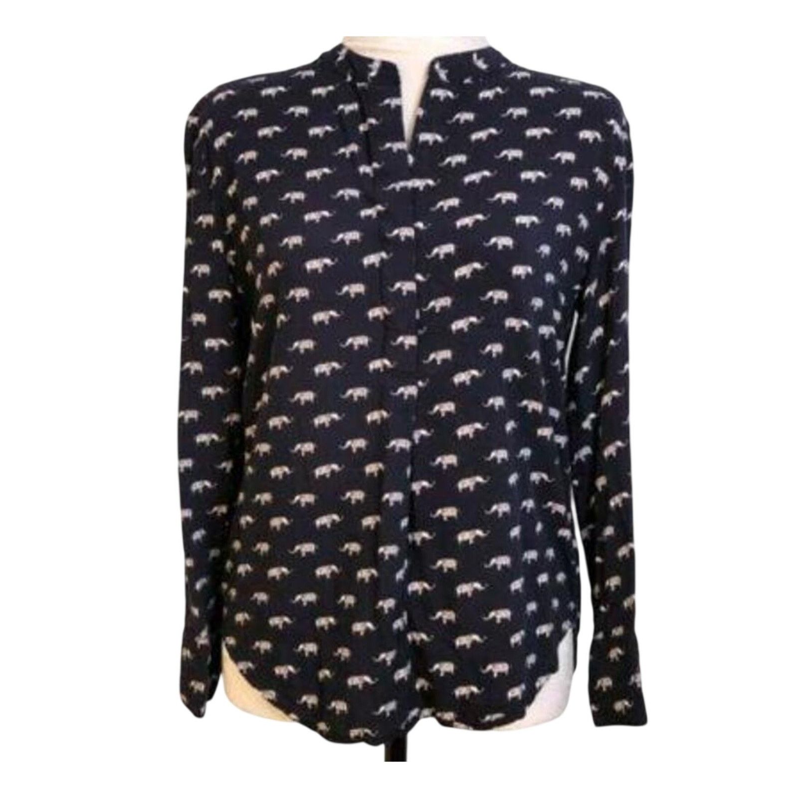 Other Fun2fun Blue and White Elephant Print Blouse - Size Small Size S / US 4 / IT 40 - 1 Thumbnail