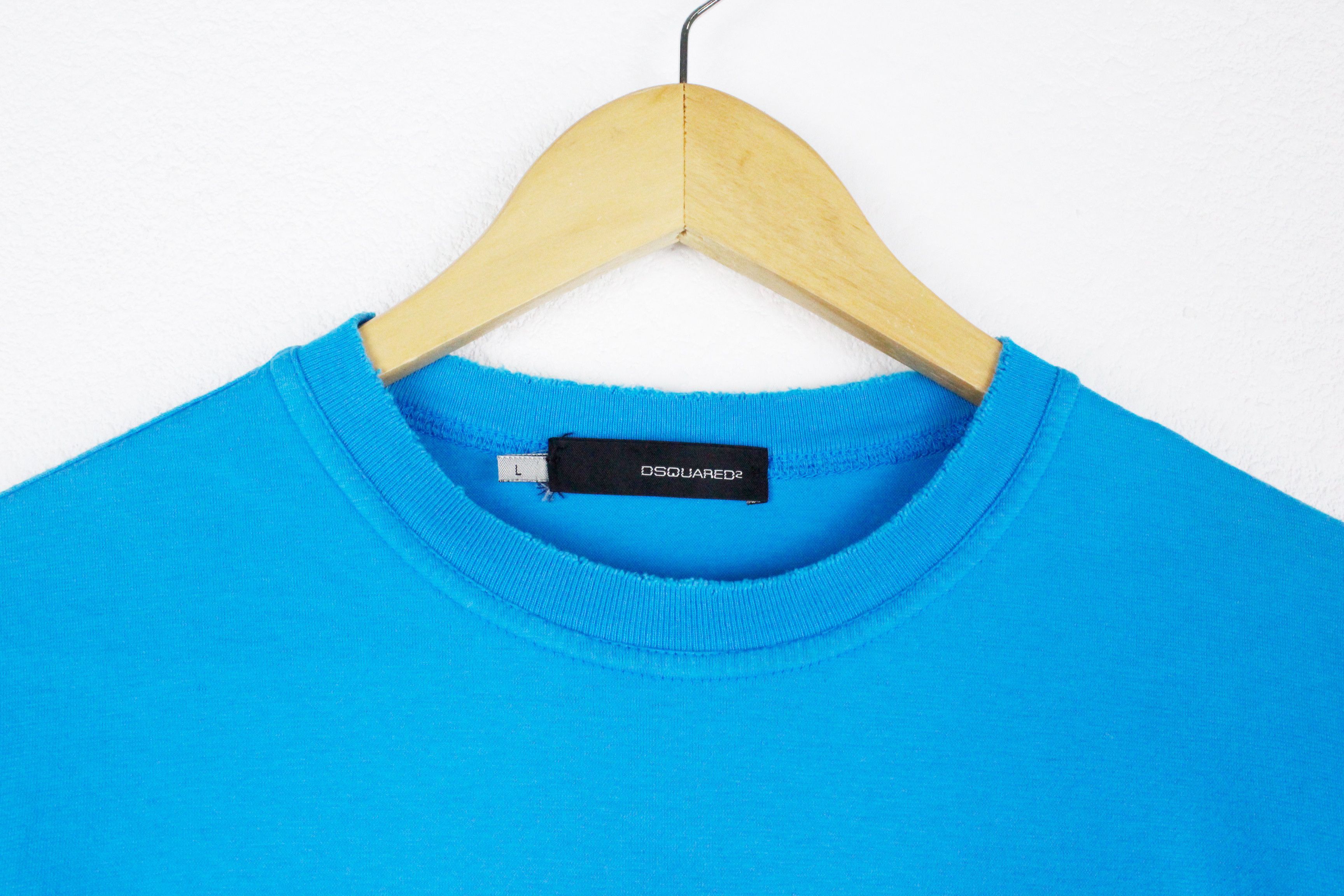 Dsquared2 Dsquared2 Blue Aloha Motherfucker Distressed L/S T-Shirt Size US XS / EU 42 / 0 - 3 Thumbnail
