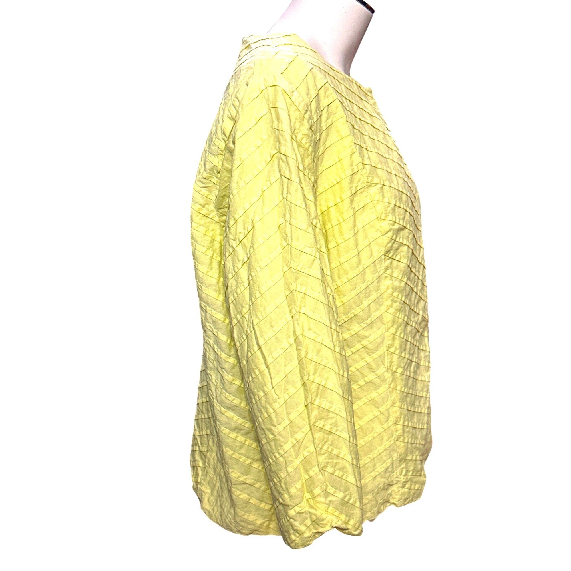 Chicos Chicos Yellow Textured Open Front Jacket Cotton Polyester Li Size XS / US 0-2 / IT 36-38 - 4 Thumbnail
