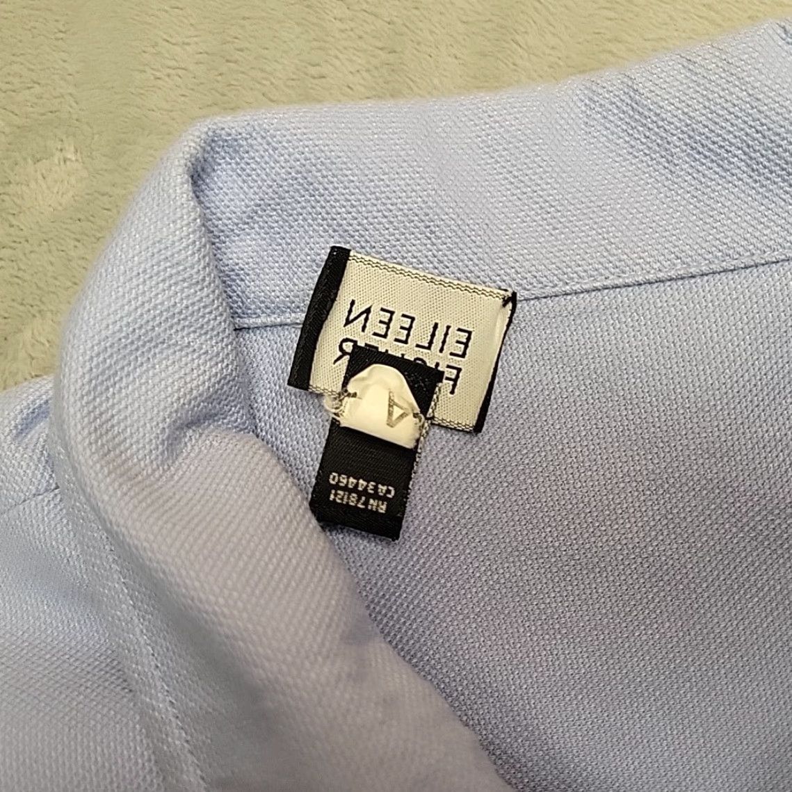 Eileen Fisher Eileen Fisher Jacket Womens L Blue Full Zip Cotton Stretch Blend Comfort Bomber Jacket Size L / US 10 / IT 46 - 6 Thumbnail