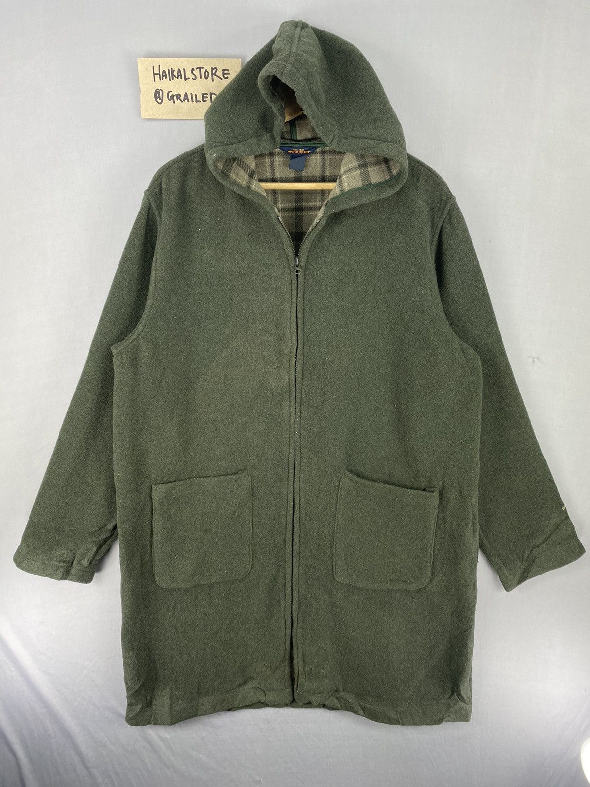 Designer Vintage 90s Woolrich Zipper Wool Jacket Size XL / US 12-14 / IT 48-50 - 1 Thumbnail