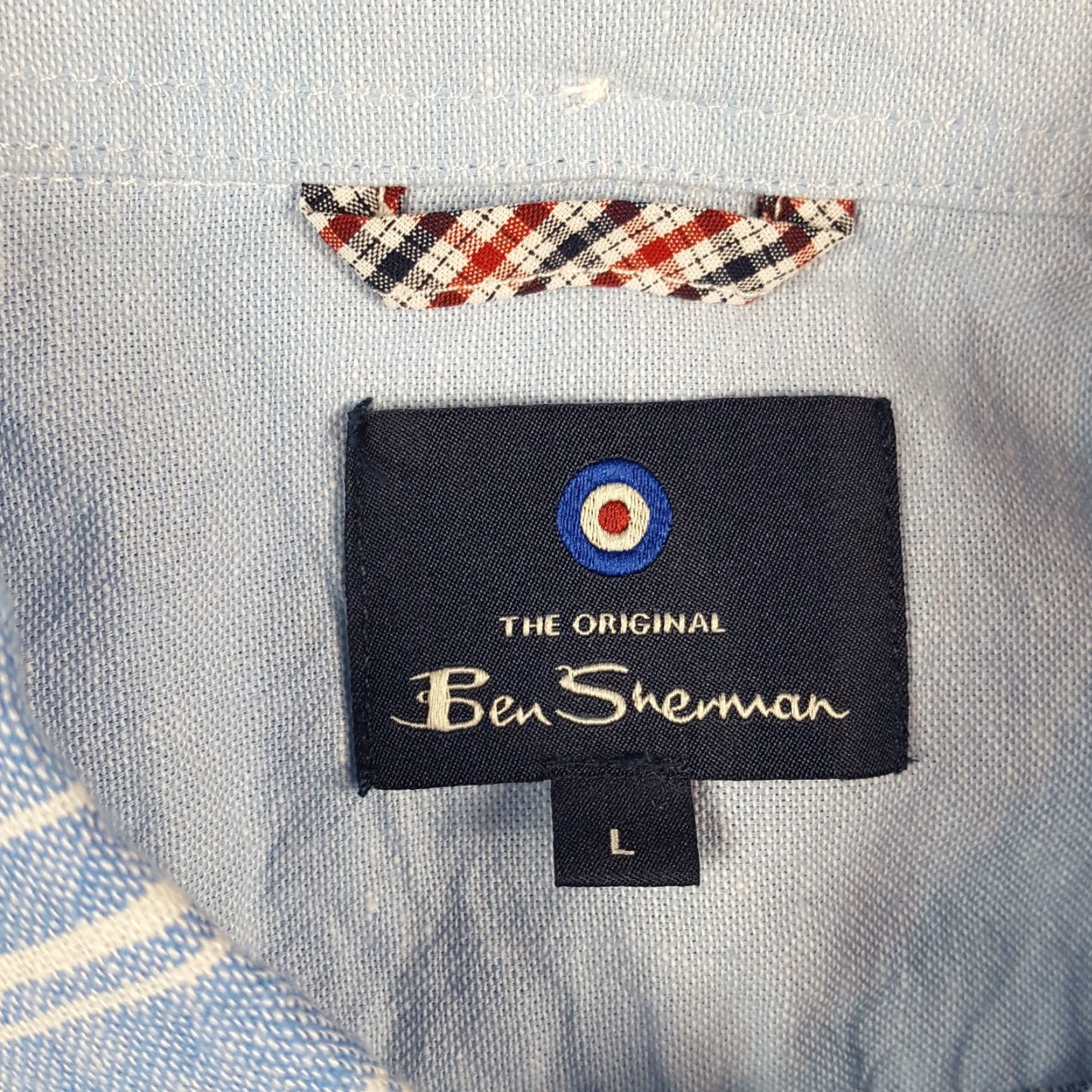 Ben Sherman Ben Sherman Linen Rayon Blend Striped Knit Men's Size L Button Up Collared Shirt Size US L / EU 52-54 / 3 - 5 Thumbnail
