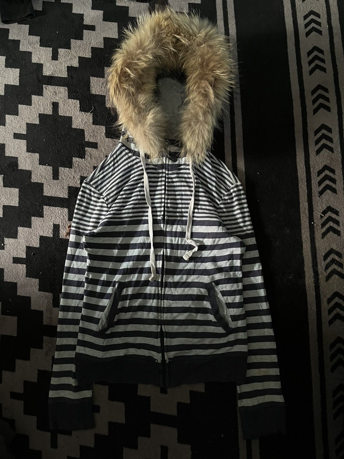 Hysteric Glamour 2000s jeans west fur striped distressed hoodie Size US S / EU 44-46 / 1 - 1 Thumbnail