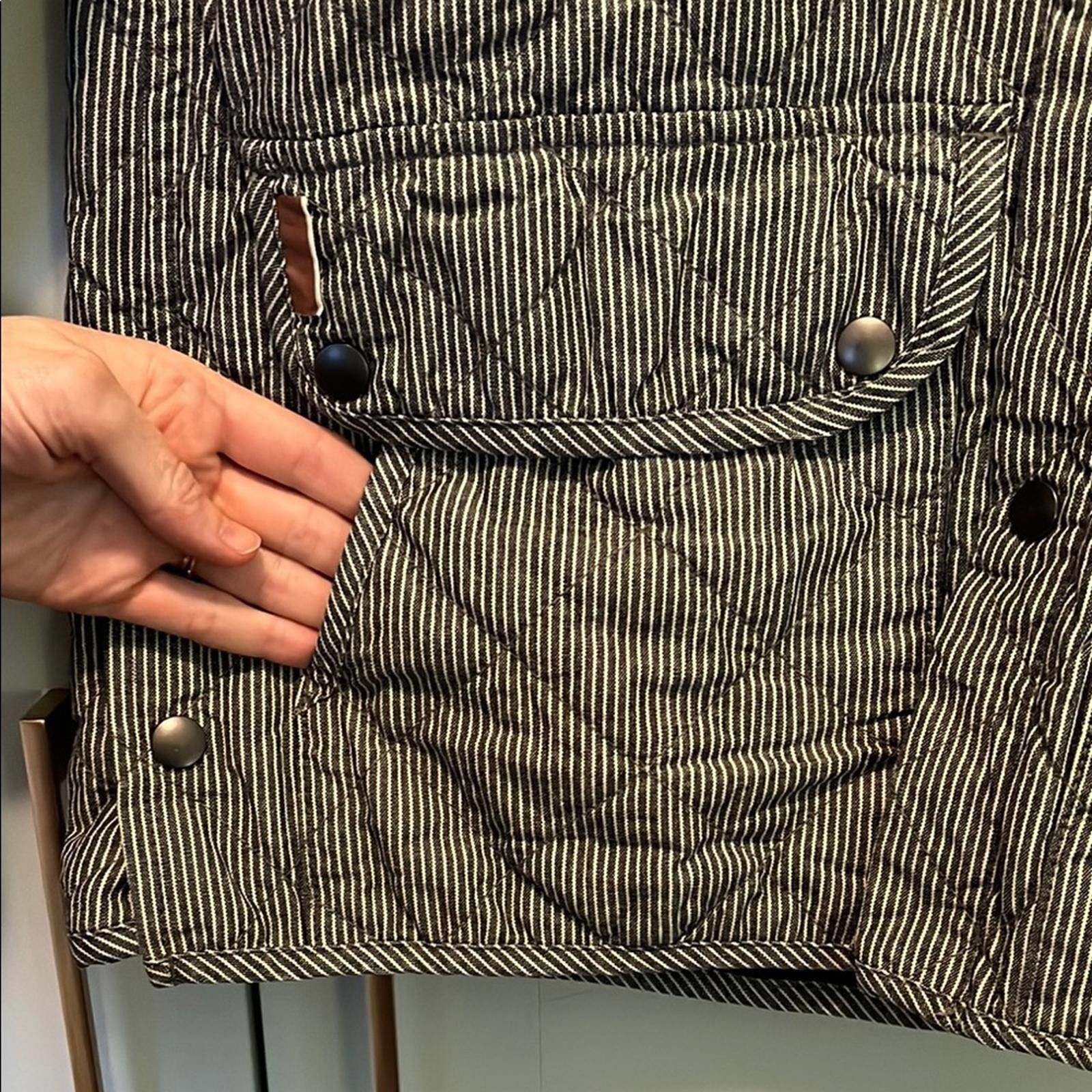 Takeo Kikuchi hickory stripe quilted shirt jacket