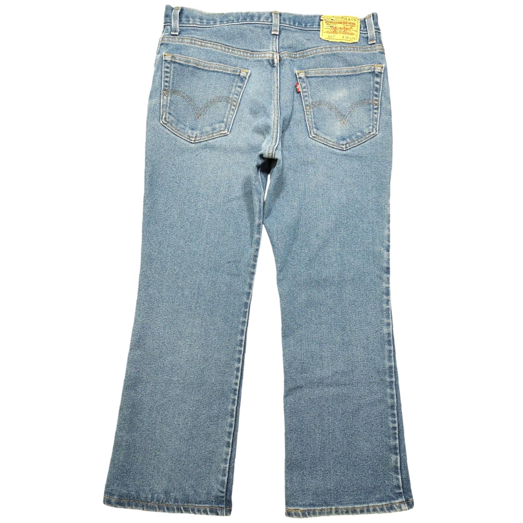 Levi's VINTAGE Levi’s 517 Jeans Denim Bootcut Mens 33x27 Blue 80s 90s Workwear Levi’s Logo 5-Pocket Design Zip Size US 33 - 2 Thumbnail