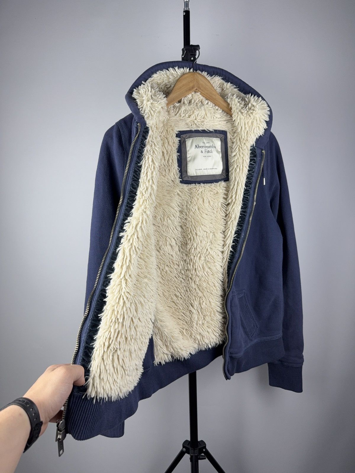 If Six Was Nine × Japanese Brand × Le Grande Bleu (L.G.B.) Vintage Abercrombie Fur Hoodie Sherpa Ifsixwasnine Lgb Style Size XL / US 12-14 / IT 48-50 - 6 Thumbnail