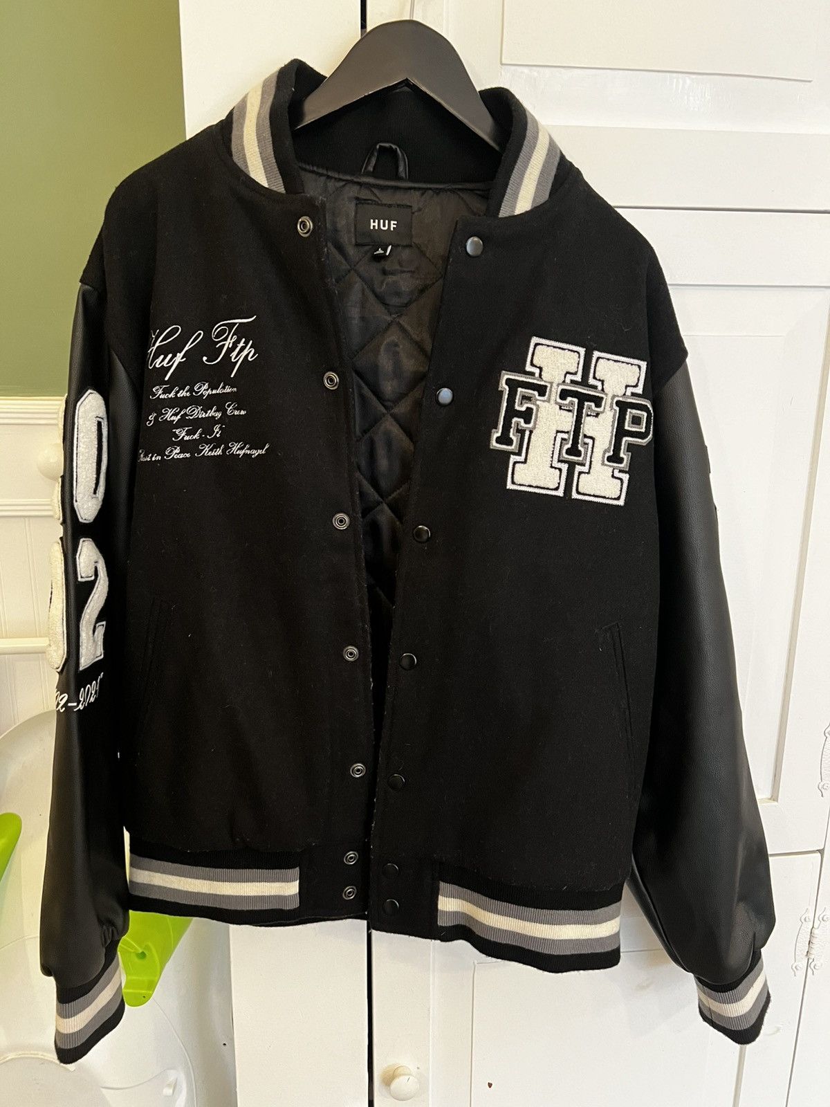 Fuck The Population × Huf FTP HUF Varsity Jacket Black/White Size US S / EU 44-46 / 1 - 8 Thumbnail