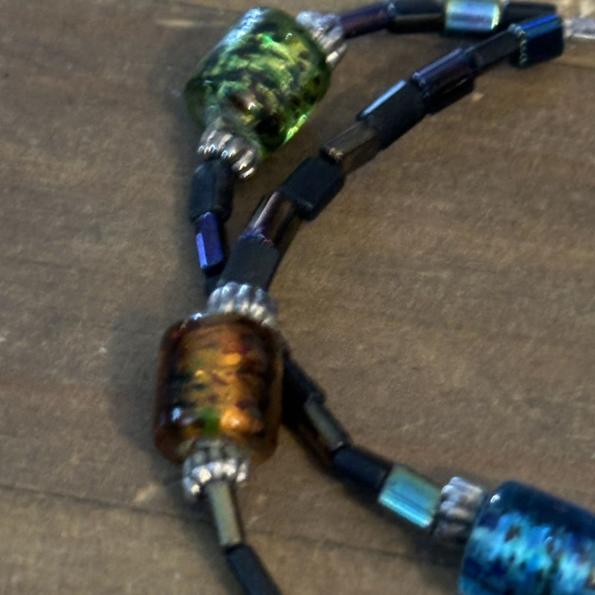 Vintage Vintage double black glass & Murano glass bead bracelet Size ONE SIZE - 5 Thumbnail