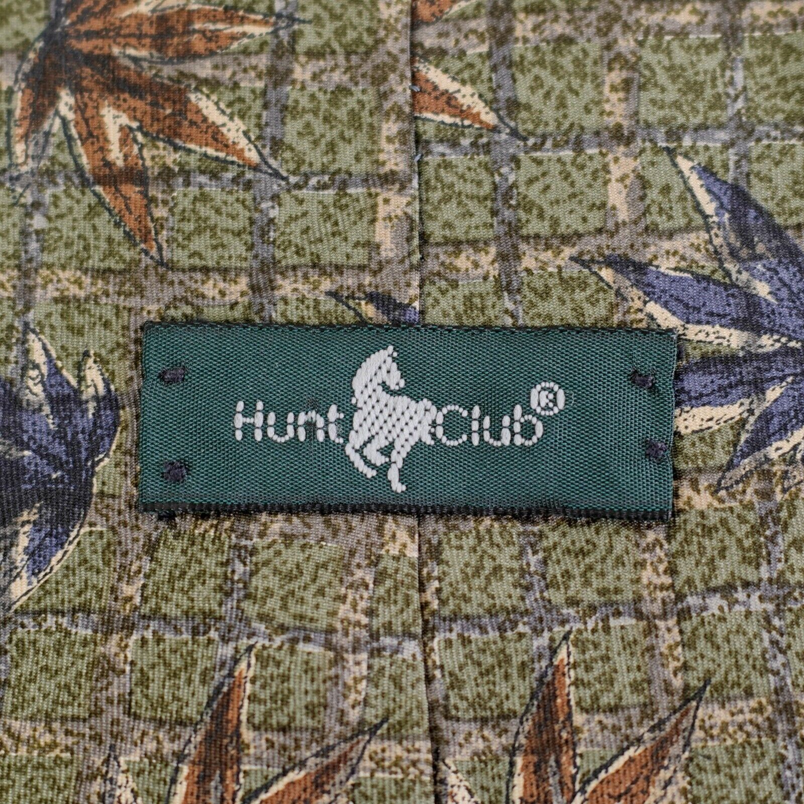 Hunt Club Hunt Club Green Floral Print Short Wide Italian Silk Tie Size ONE SIZE - 3 Thumbnail