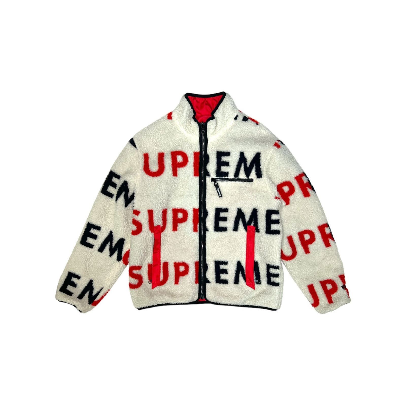 Supreme Reversible Logo Fleece Jacket | Grailed