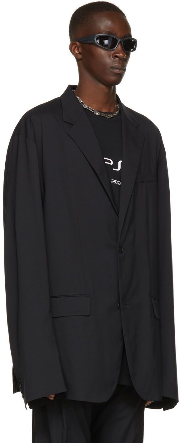 Balenciaga Balenciaga Black Nylon Technical Tailored Blazer Size US S / EU 44-46 / 1 - 9 Thumbnail
