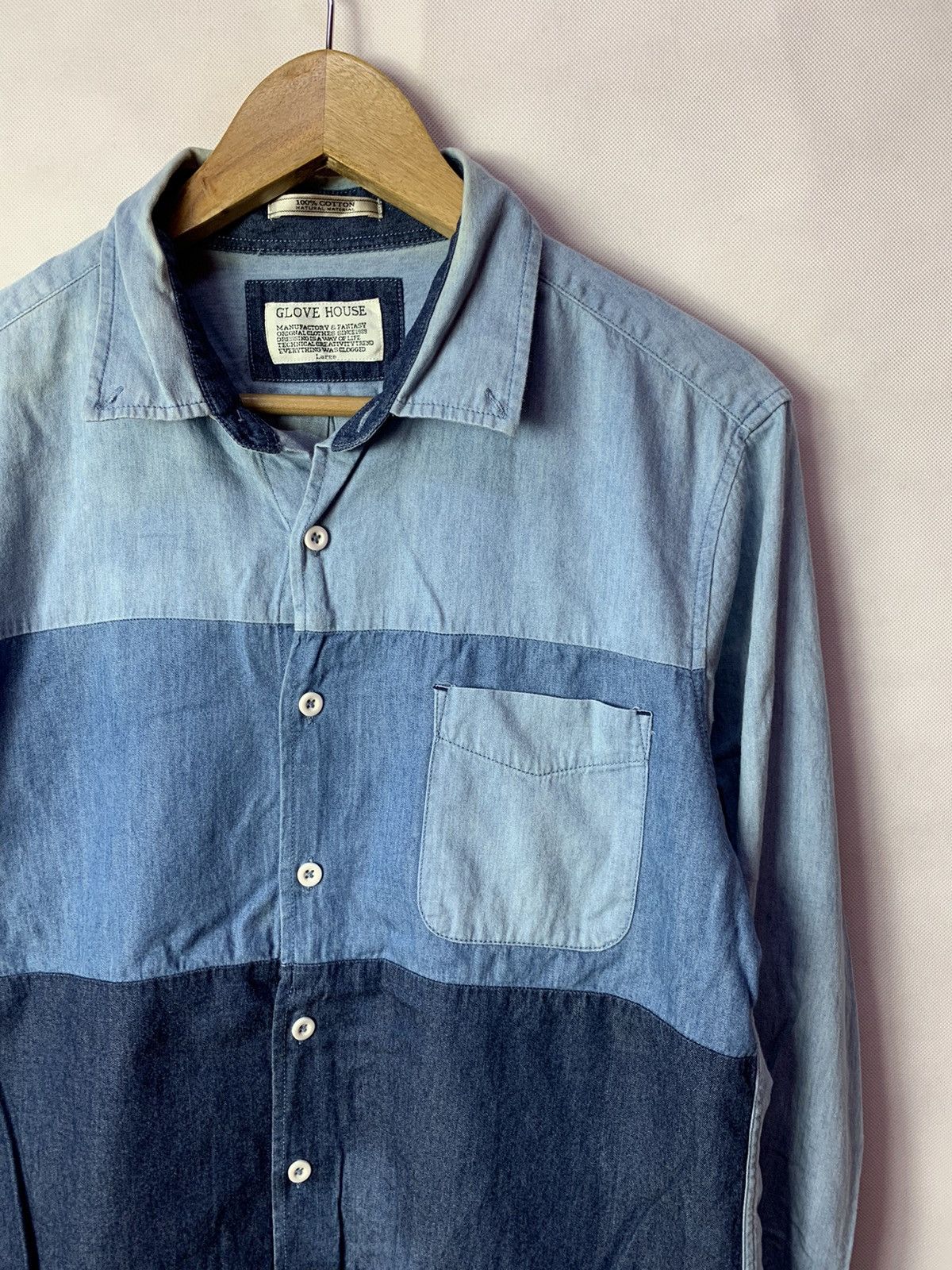 Designer × Japanese Brand 🔥Glove House Blue Denim Button Up Tops Shirt Size US L / EU 52-54 / 3 - 3 Thumbnail